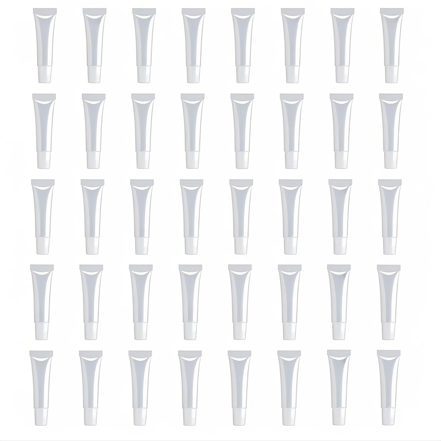 40Pcs 15ML Clear Refillable Lip Gloss Tubes - Soft Squeeze Empty Cosmetic Containers for DIY Lip Balm, Makeup & Travel Toiletries - Perfect for Home Beauty Kits, Salon Use & On-the-Go Touch Ups