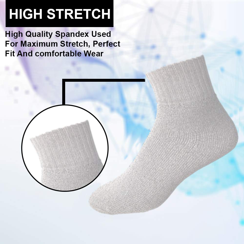 Yacht & Smith Men's Cotton Athletic Mid Ankle Socks - Bulk Pack (Size 10-13) - Breathable Sports Socks for Running, Gym & Casual Wear