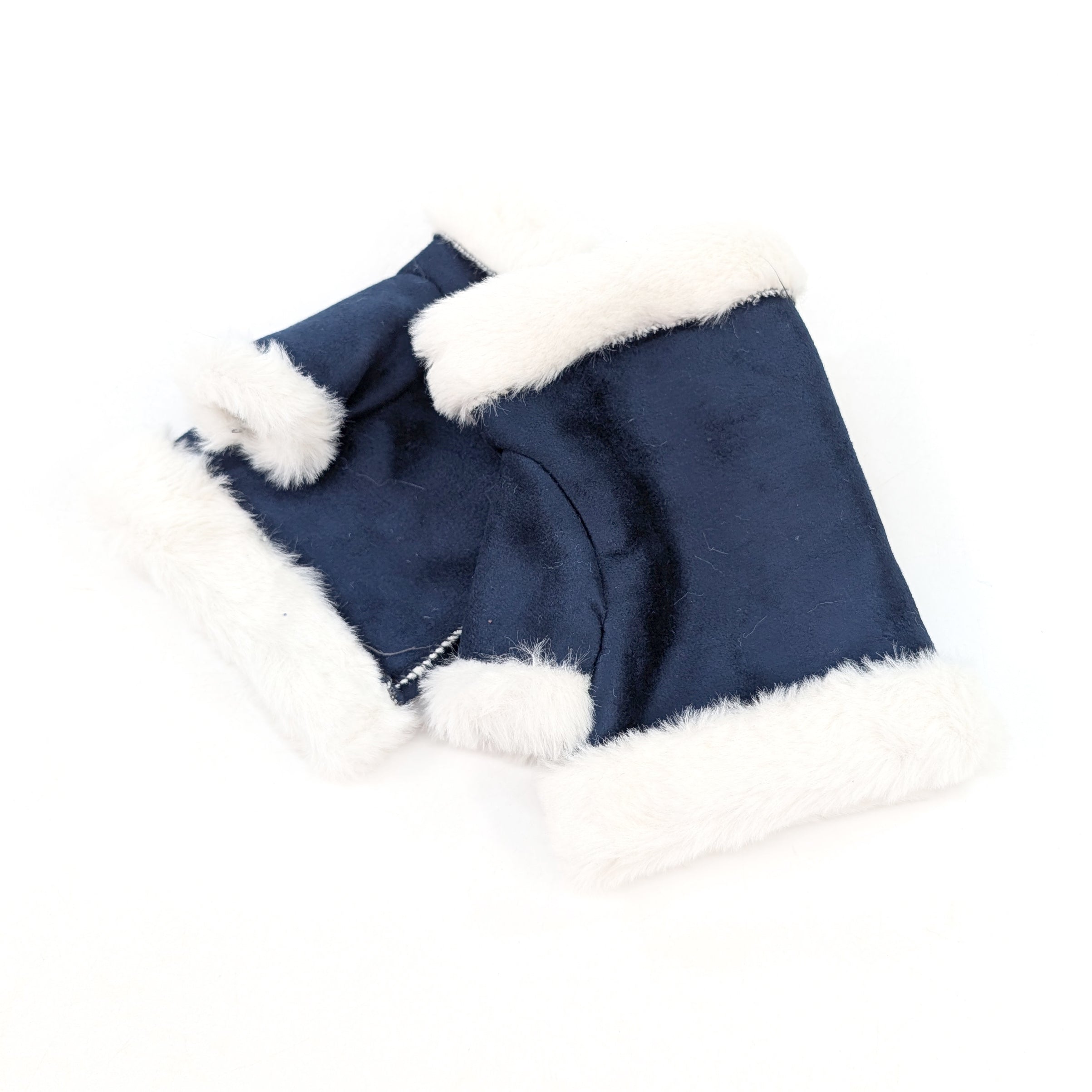 Sheepskin Fingerless Gloves for Women & Men - Soft Warm Winter Gloves, Navy Blue - Perfect for Driving, Typing & Outdoor Activities