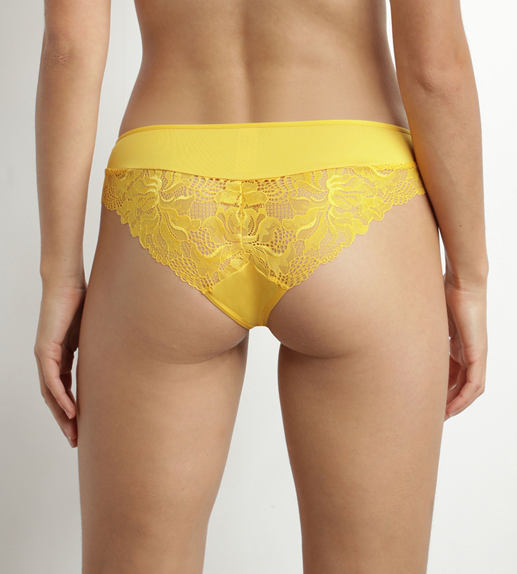 Yellow Dim Generous Essentiel Women's Microfiber & Lace Culotte - Comfortable French Panties for Everyday Wear & Special Occasions