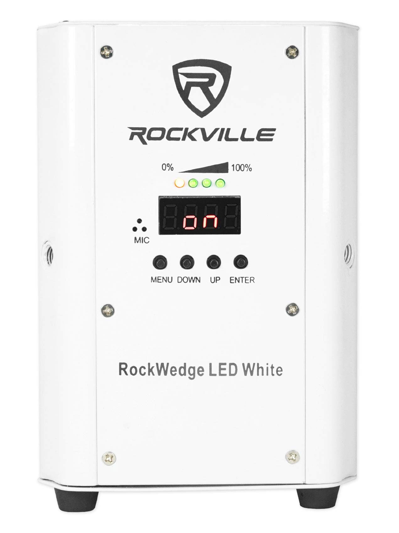 Rockville RockWedge White LED Battery Powered Stage Lights with 384 Channel Wireless DMX Controller - Perfect for DJ Shows, Concerts, and Live Performances