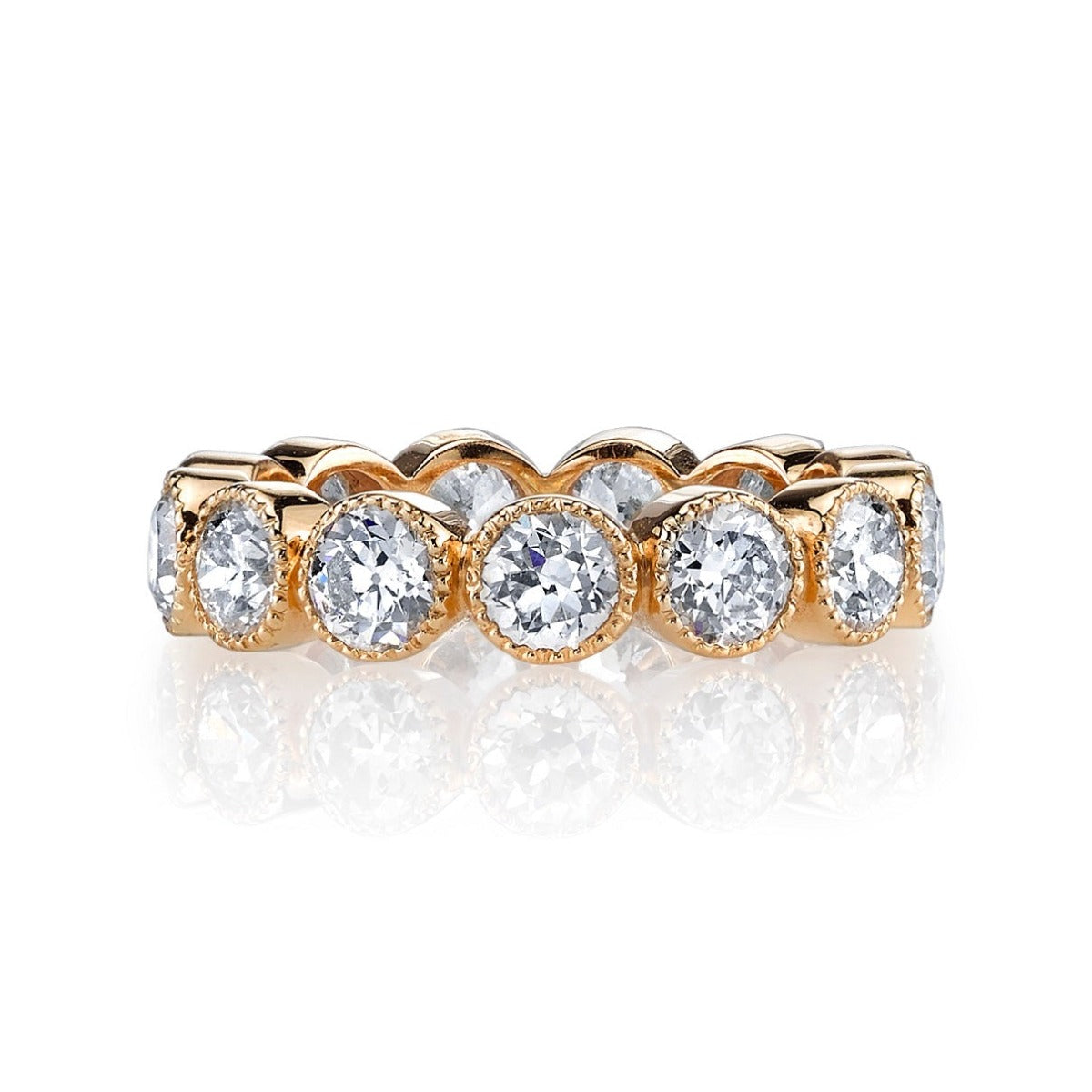 18K Rose Gold Single Stone Gabby Band Ring for Women - Elegant Stackable Wedding Band, Anniversary Gift, or Everyday Jewelry for Special Occasions