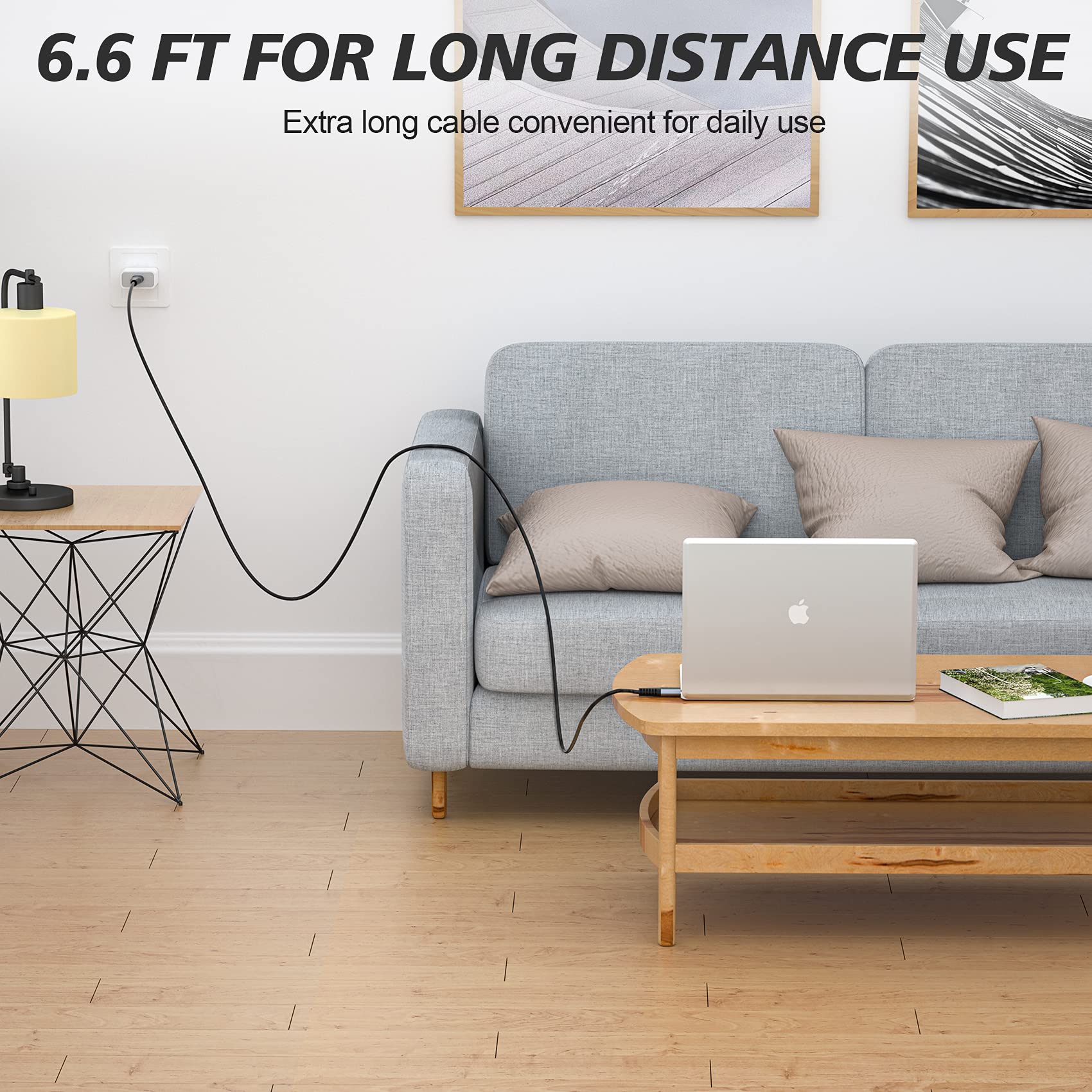2-Pack 6.6ft USB C to USB C Fast Charging Cable 60W PD 3.1A - Compatible with Samsung Galaxy, MacBook Air/Pro, iPad Pro, Pixel - Black | Perfect for Home, Office & Travel Charging