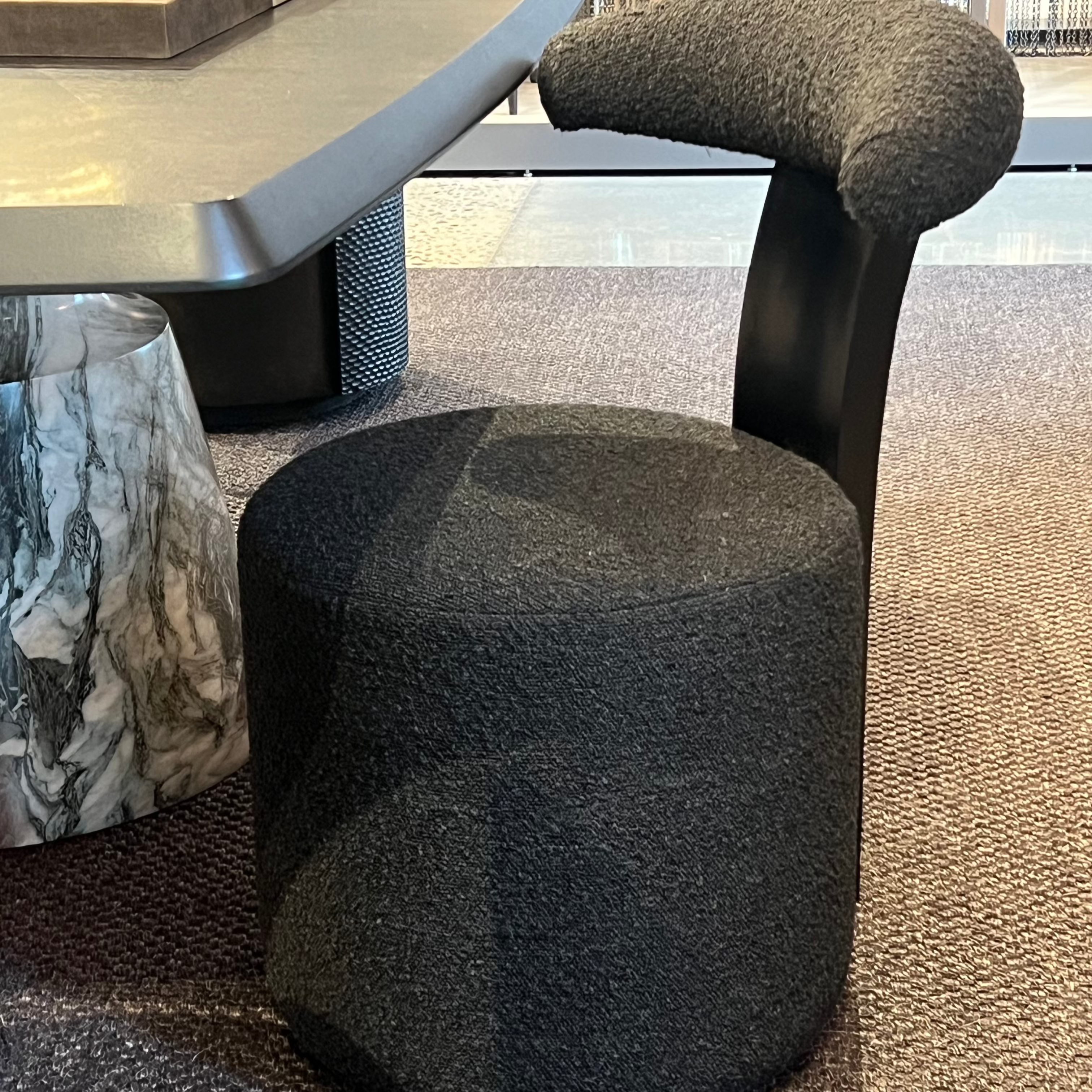 Ginni Chair - Charcoal Boucle Fabric Upholstered Accent Chair for Living Room, Bedroom, or Office - Modern Comfortable Seating with Soft Textured Fabric