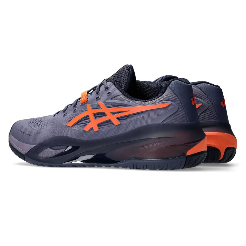 ASICS Gel Resolution X Wide Men's Tennis Shoes - Grey Purple/Nova Orange - High-Performance Court Shoes for Competitive Play & Training