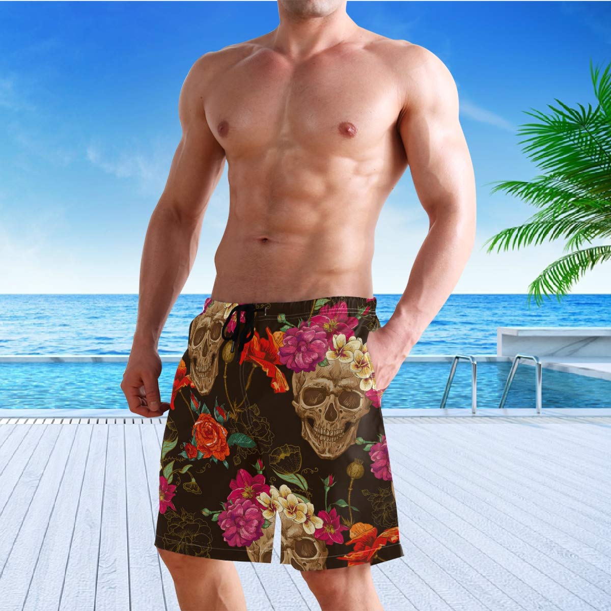 **Visesunny Men's Quick Dry Swim Shorts - Lightweight Beach Board Shorts for Swimming, Running & Sports - Perfect for Pool, Surfing & Summer Outdoor Activities**
