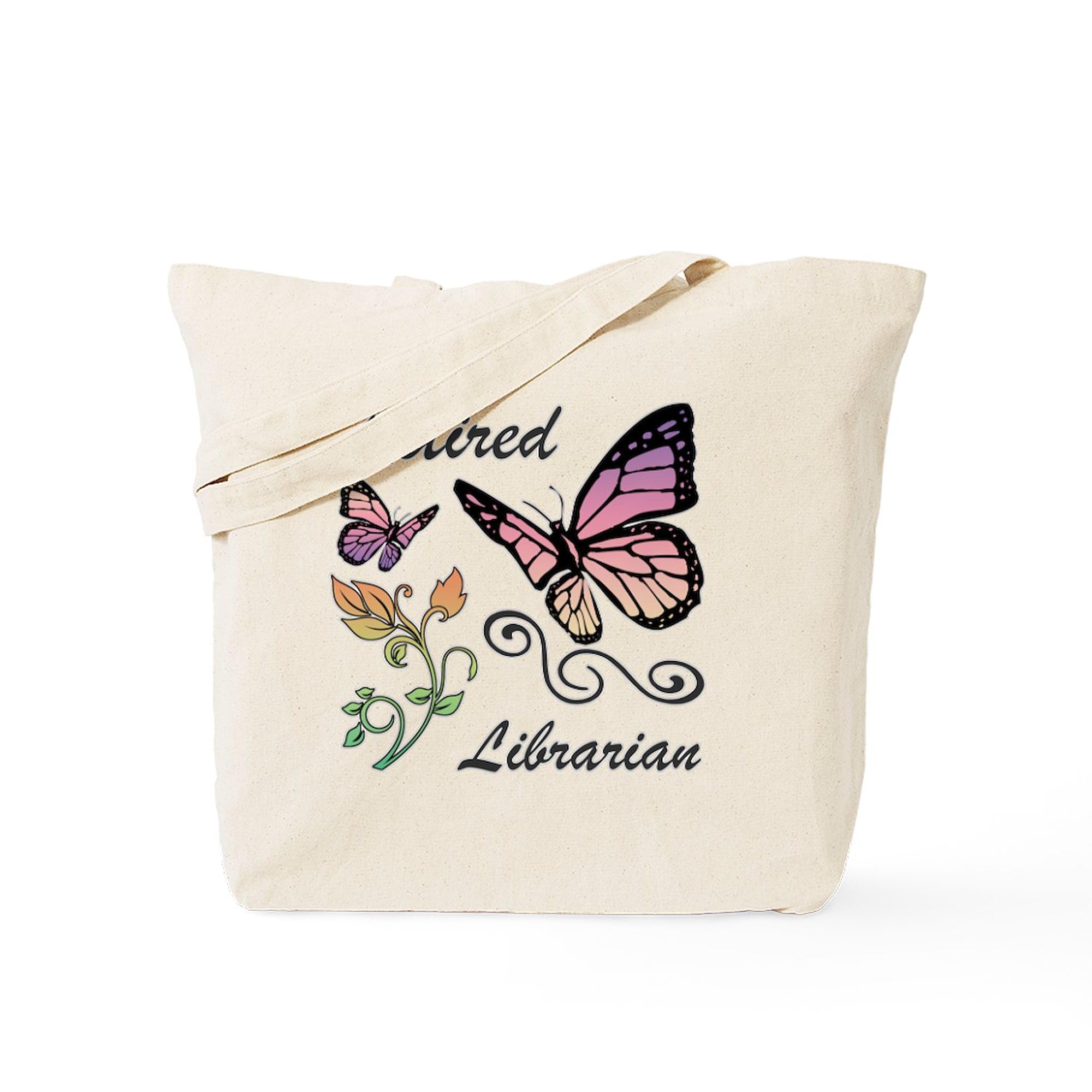 Retired Librarian Tote Bag - Natural Canvas Reusable Shopping Bag for Book Lovers | Eco-Friendly Grocery Tote & Book Bag for Teachers, Librarians & Book Club Members
