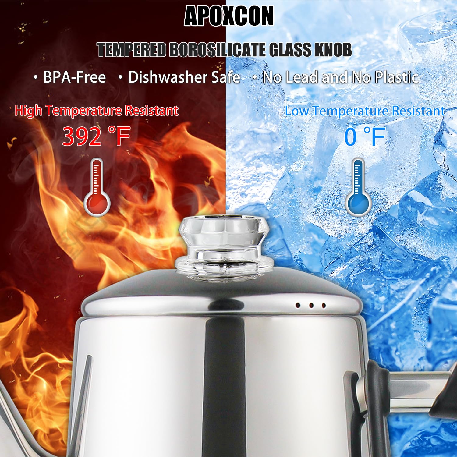 12 Cup Electric Coffee Percolator - Stainless Steel Coffee Maker with Heat-Resistant Glass Knob, Auto Keep Warm & Cordless Serving - ETL Certified for Safety - Perfect for Home, Office, Camping and Outdoor Use