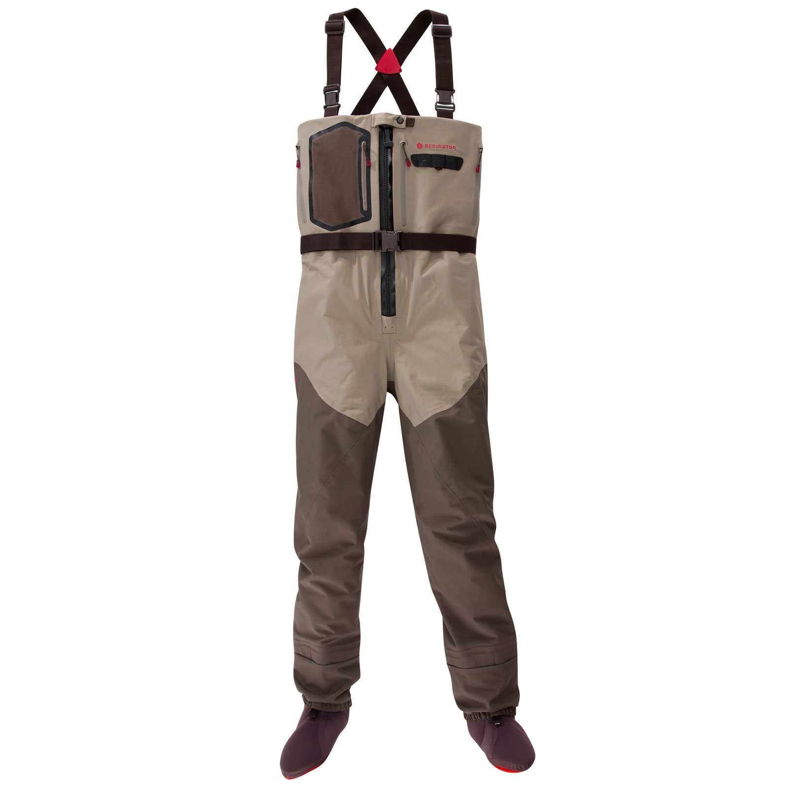 Redington Sonic-Pro HDZ Fly Fishing Waders for Men - Breathable Waterproof Chest Waders with Boots, Size Large, Clay Color - Ideal for Trout Fishing in Rivers & Streams