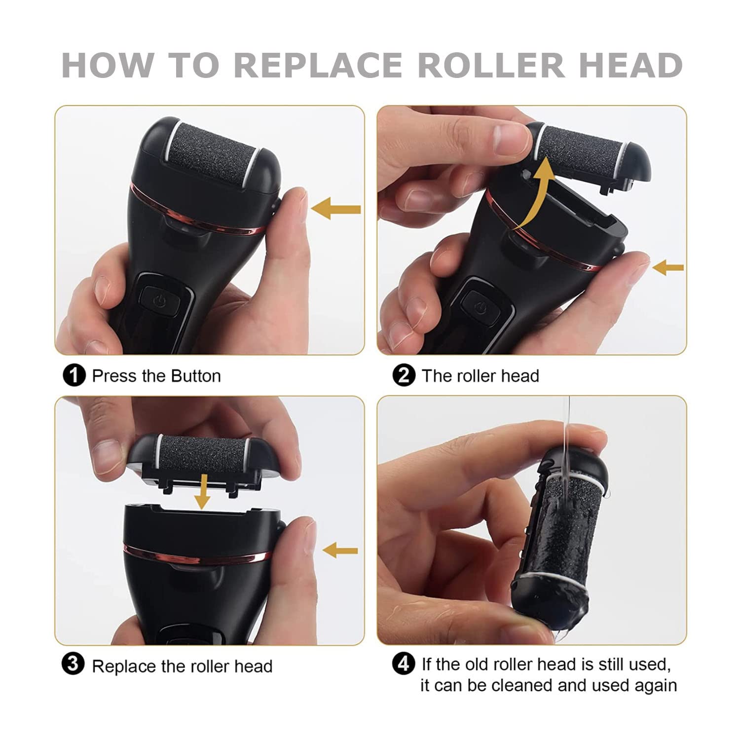 12 Pack Extra Coarse Replacement Rollers for Electric Foot File - Callus Remover Pedicure Kit Tools - Grinding Roller Heads for Hard Callus & Dead Skin Removal - Perfect for Home Pedicure & Foot Care (12pcs)