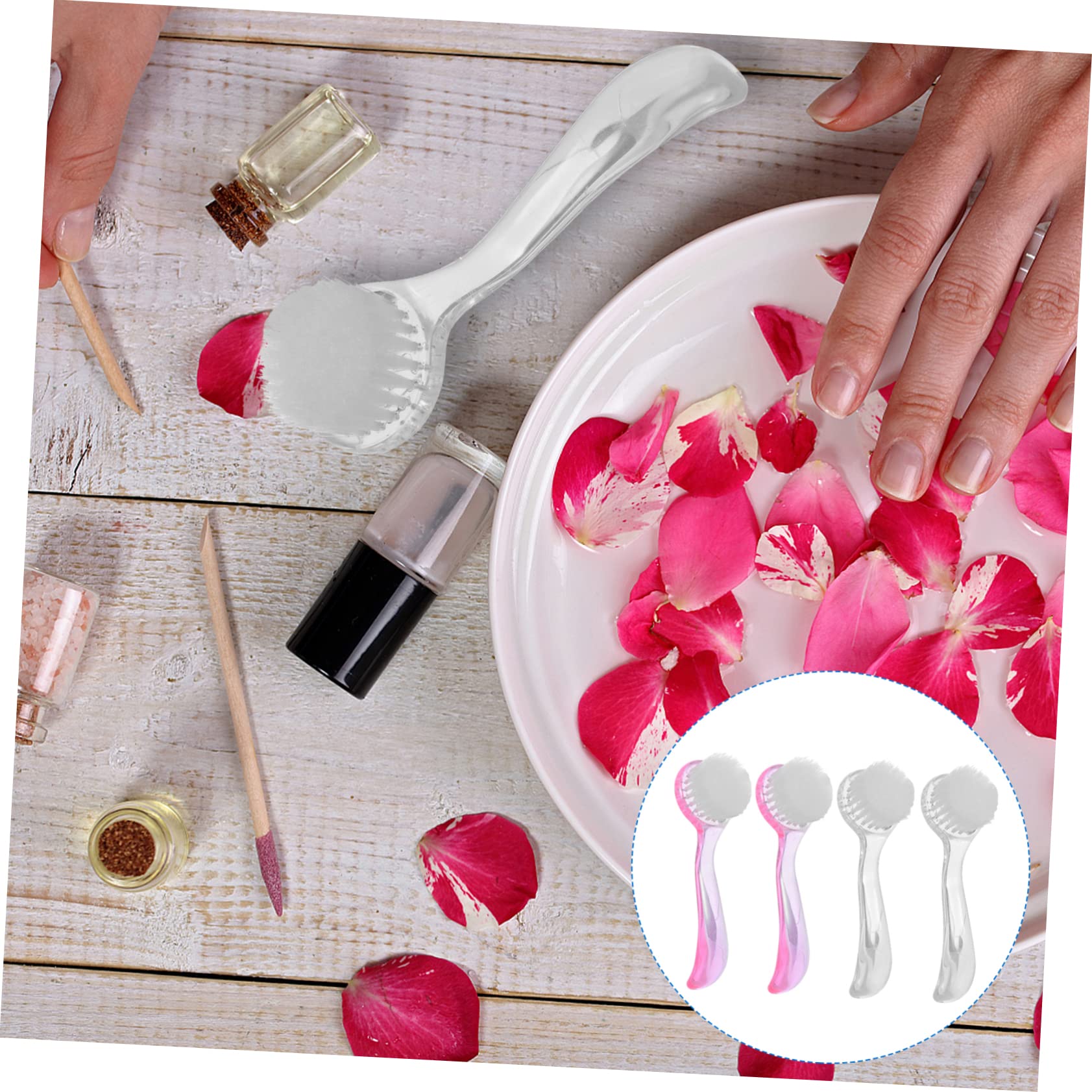 DOITOOL 12-Piece Nail Brush Set - Dust Brush, Fingernail Cleaner, Toe Scrubber, Manicure Brush & Shoe Shine Brush - Perfect for Home Salon, Pedicure, Nail Art & Foot Care (Plastic Round Handle)