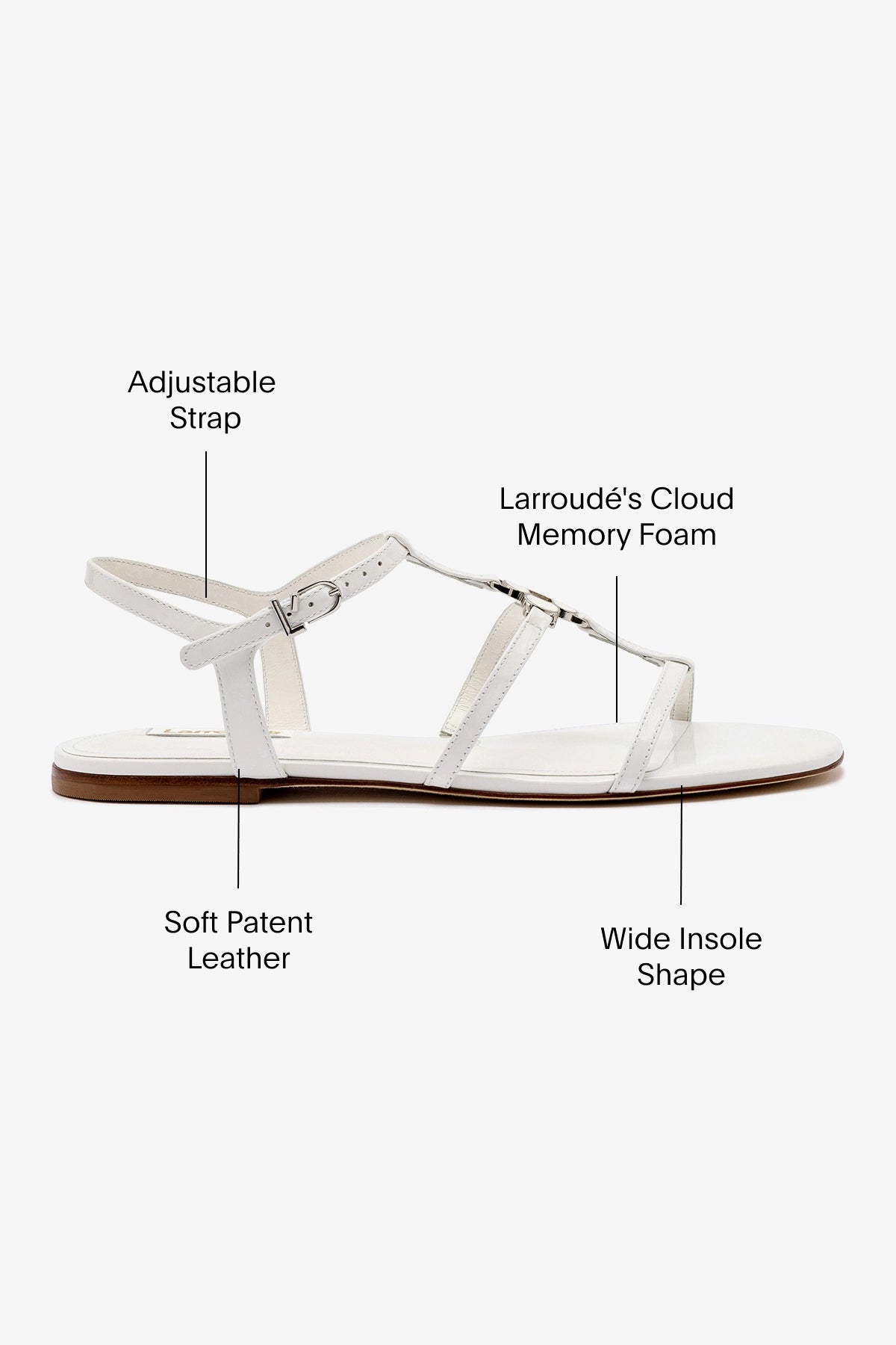Hana Flat Shoes in White Patent Leather - Comfortable & Stylish Women's Ballet Flats for Work, Office, and Casual Wear