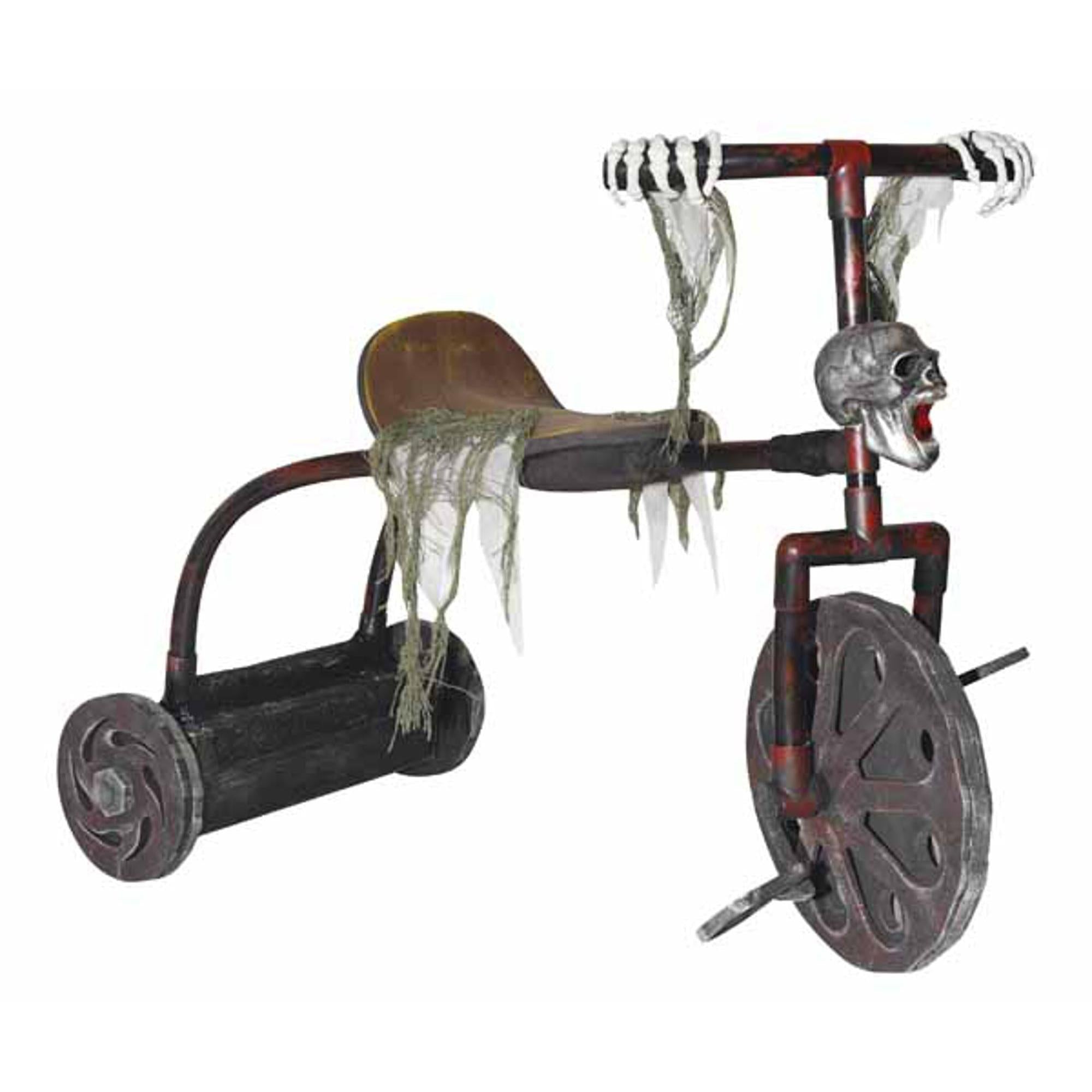 Haunted Animated Tricycle - Scary Halloween Decor Prop for Yard Haunt, Party & Trick-or-Treating | Realistic Ghostly Ride with Spooky Sound Effects