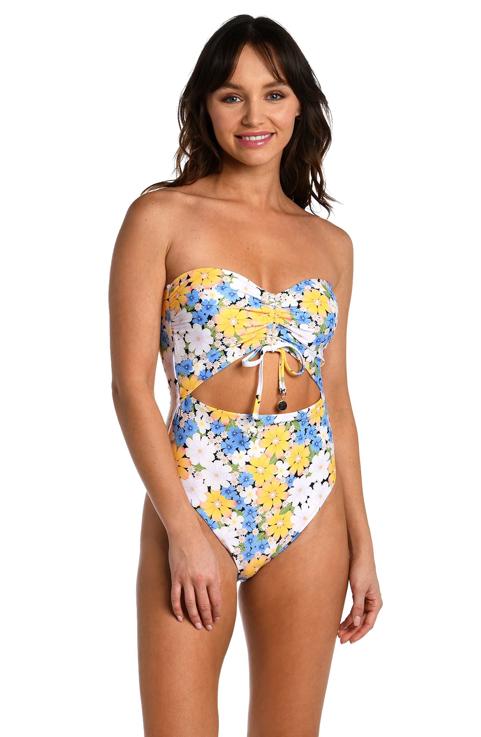 Sunshine 79 Women's Bandeau Mio One Piece Swimsuit - Sexy High Cut Bathing Suit for Beach, Pool & Summer Vacations | Tummy Control & Adjustable Straps