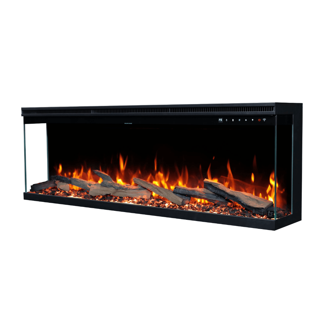 Sideline Infinity Pro 50 Inch 3-Sided Recessed Smart Electric Fireplace - Modern Heating Solution for Living Room, Bedroom & Office - WiFi & Remote Control - Realistic LED Flames - Energy Efficient