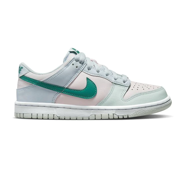 Nike Dunk Low GS Kids Shoes - Football Grey, Mineral Teal, Pearl Pink | Comfortable Sneakers for Boys & Girls | Perfect for School, Sports & Casual Wear