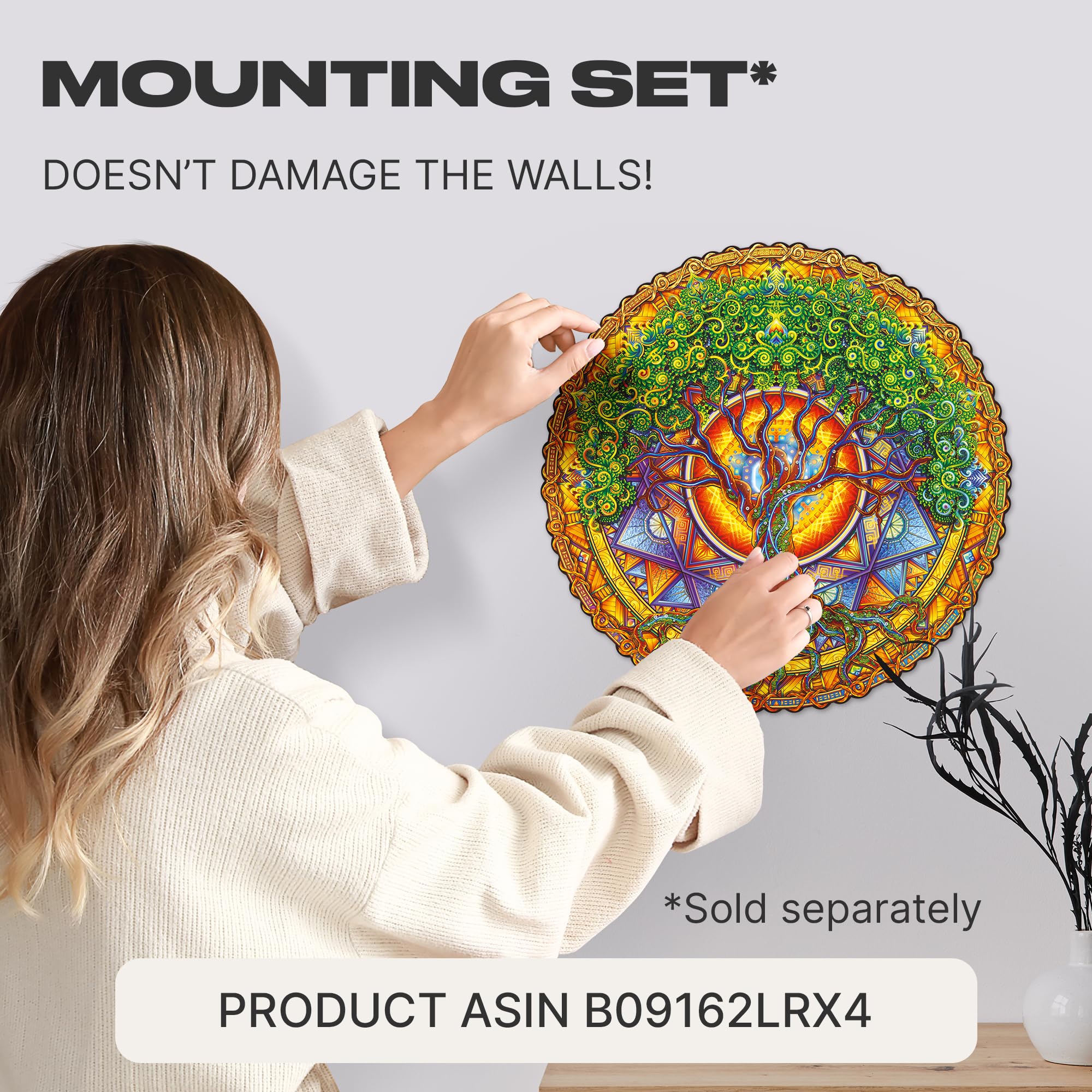 UNIDRAGON Original Wooden Jigsaw Puzzles 700 Pieces - Mandala Tree of Life Art, 17.7x17.7 Inch Large Puzzle, Unique Shaped Pieces, Premium Gift for Adults & Teens | Home Decor, Stress Relief, Family Game Night