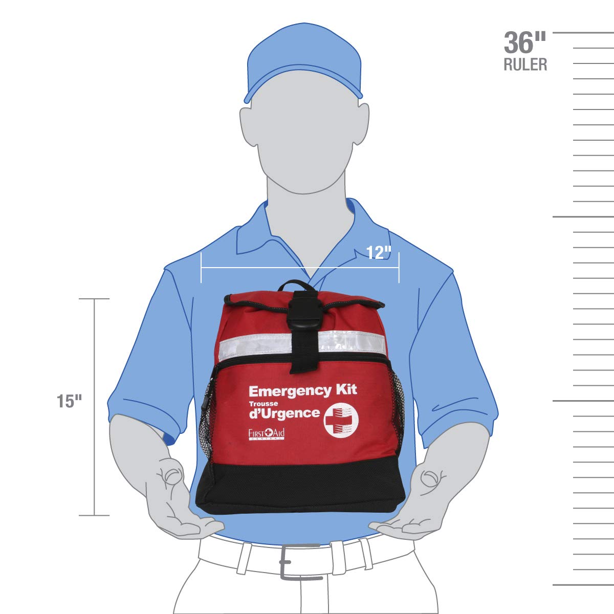 First Aid Central Emergency Survival Kit - 72-Hour Disaster Preparedness Backpack with Medical Supplies, Emergency Gear & Survival Tools for Camping, Hiking, Home & Car Safety