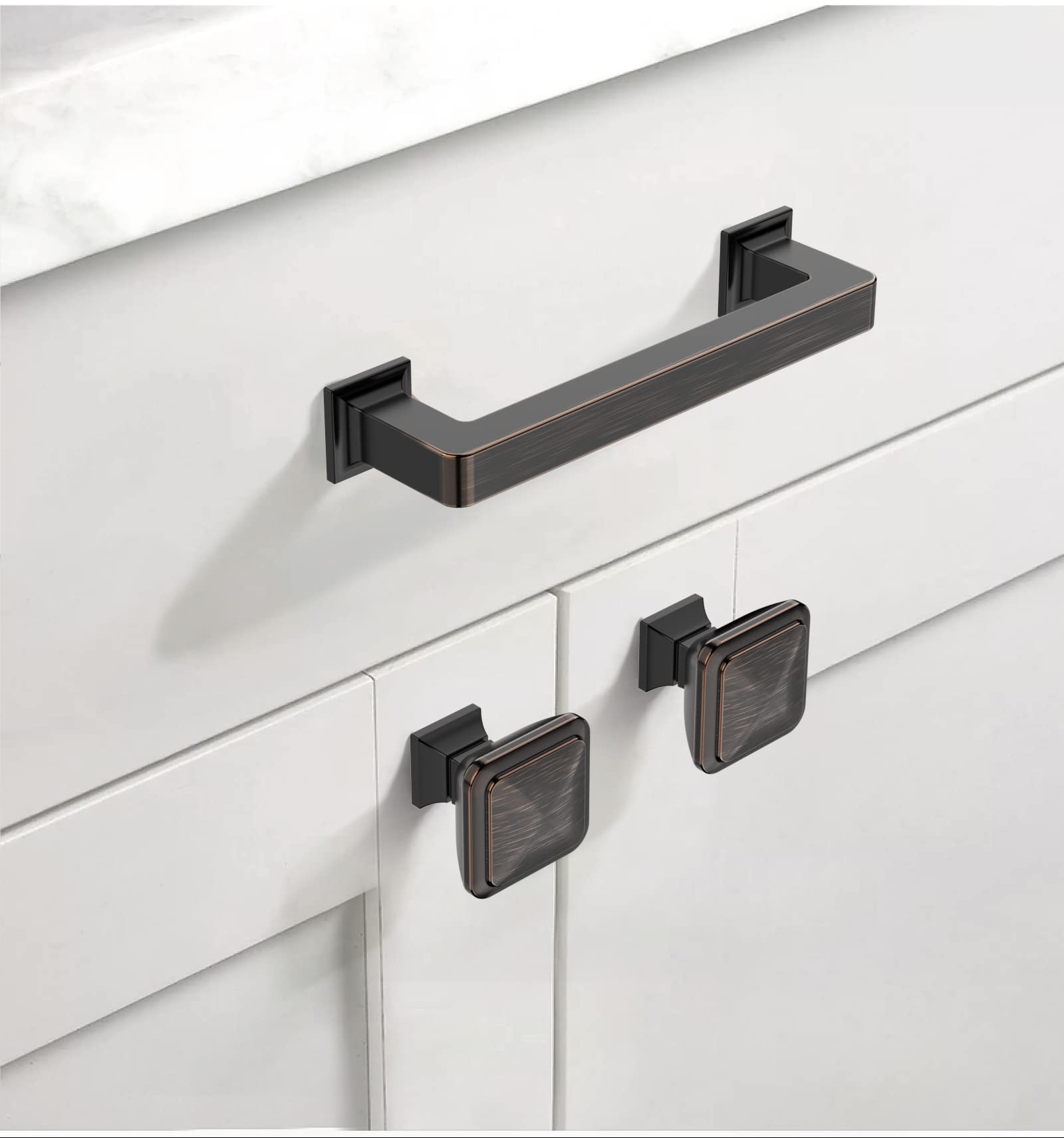 Asidrama 10 Pack 3.75 Inch (96mm) Oil Rubbed Bronze Cabinet Handles - Heavy Duty Kitchen Cabinet Pulls, Drawer Handles for Modern Home, Office & RV Cabinets (Perfect for Kitchen Remodel & Furniture Upgrade)