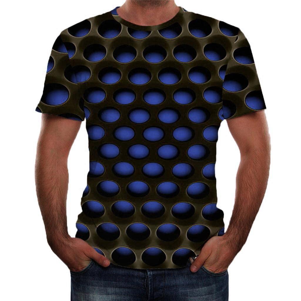 Funny Graphic T-Shirt for Men - Optical Illusion Design, Unisex Fashion, Soft Crewneck Short Sleeve Tee - Perfect for Casual Wear, Parties & Gifts