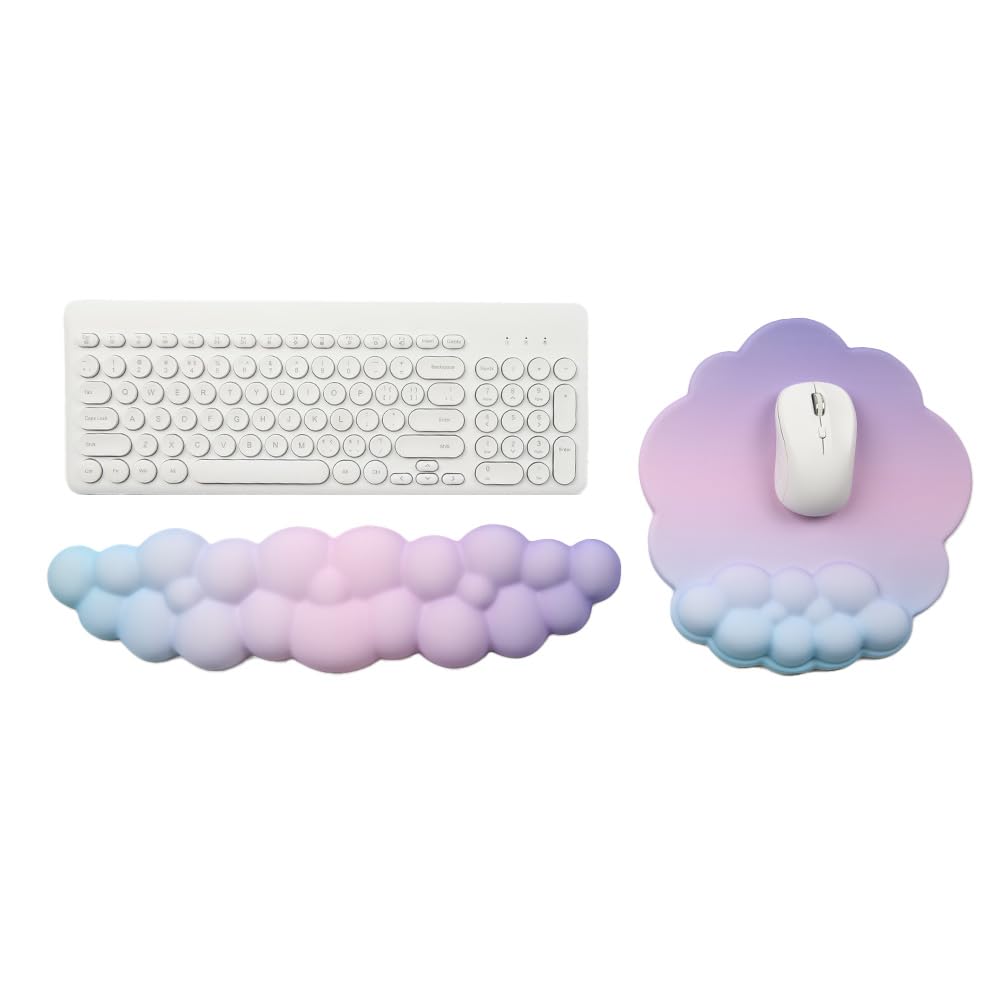 **Ergonomic Memory Foam Mouse Pad with Wrist Rest - Soft Silicone Rebound Desk Mat for Comfort & Wrist Pain Relief - Purple Haze Gaming & Office Computer Accessory (Perfect for Long Work & Gaming Sessions)**