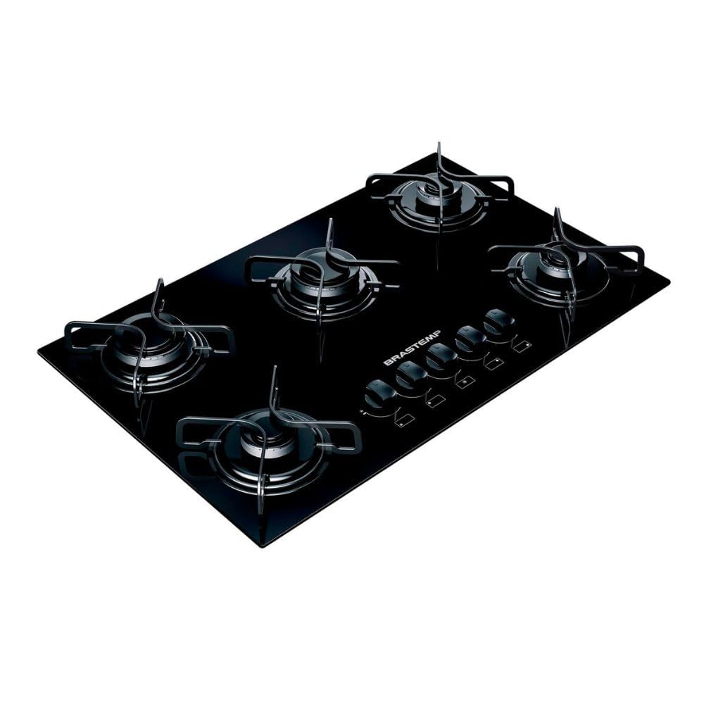 Brastemp 5-Burner Cooktop with Platinum Grates & Automatic Ignition - BDD75AE BIVOLT - Perfect for Modern Kitchens & Home Cooking