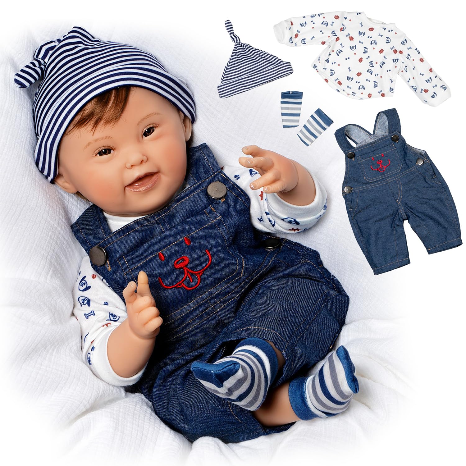 21 Inch Realistic Reborn Baby Boy Doll with Rooted Hair - Down Syndrome Awareness Lifelike Toddler Doll (Noah) 6-Piece Gift Set for Kids Ages 3+ | Perfect for Playtime, Collecting & Special Needs Education