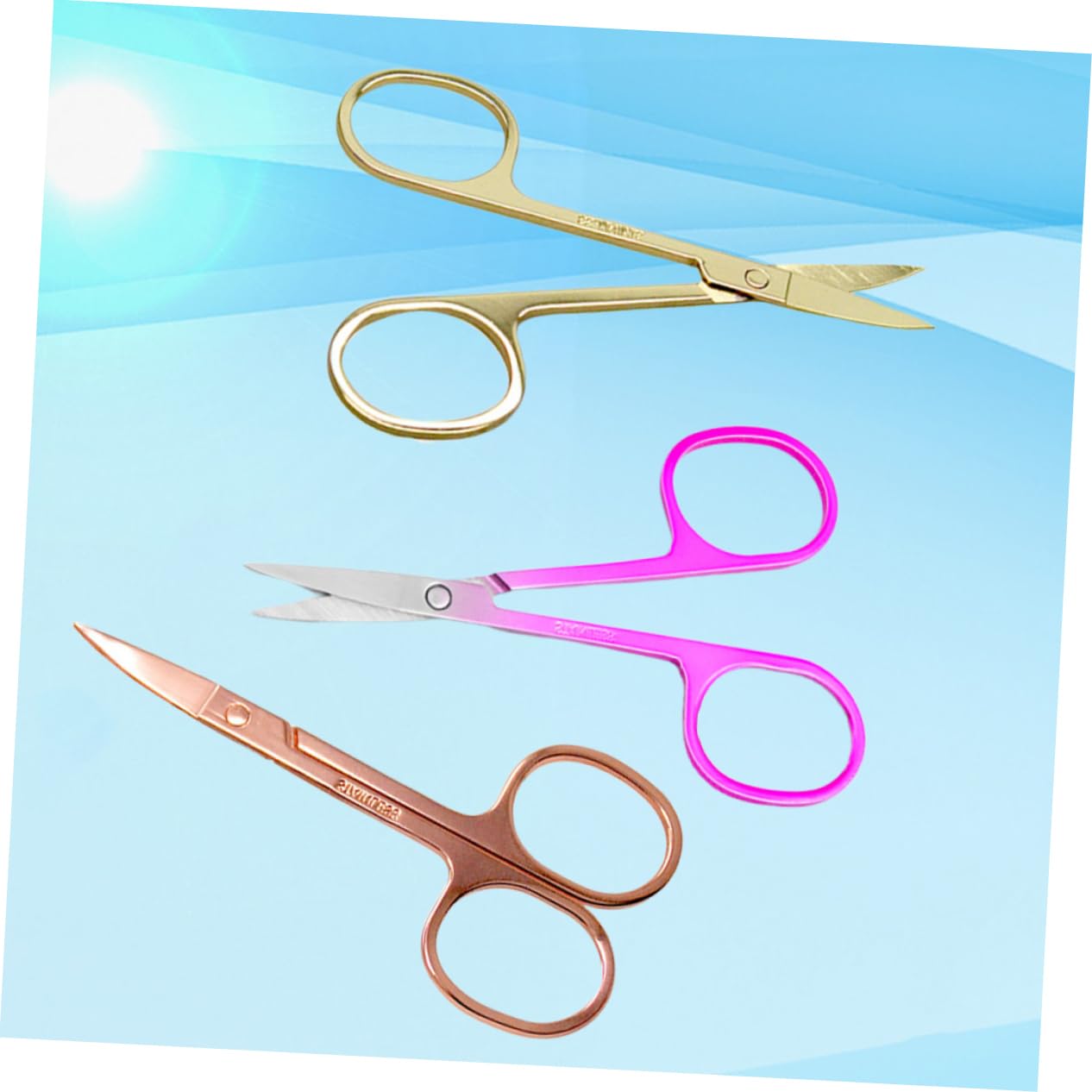 IPetboom 3-Piece Stainless Steel Facial Hair Scissors Set - Eyebrow, Eyelash & Beard Trimmer Kit with Storage Bag | Professional Grooming Tools for Men & Women | Perfect for Eyebrow Shaping, Beard Trimming & Nose Hair Care