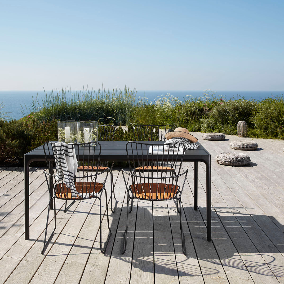 4-Piece Rectangular Outdoor Dining Table Set - Durable Weather-Resistant Patio Furniture for Garden, Backyard, and Poolside Gatherings