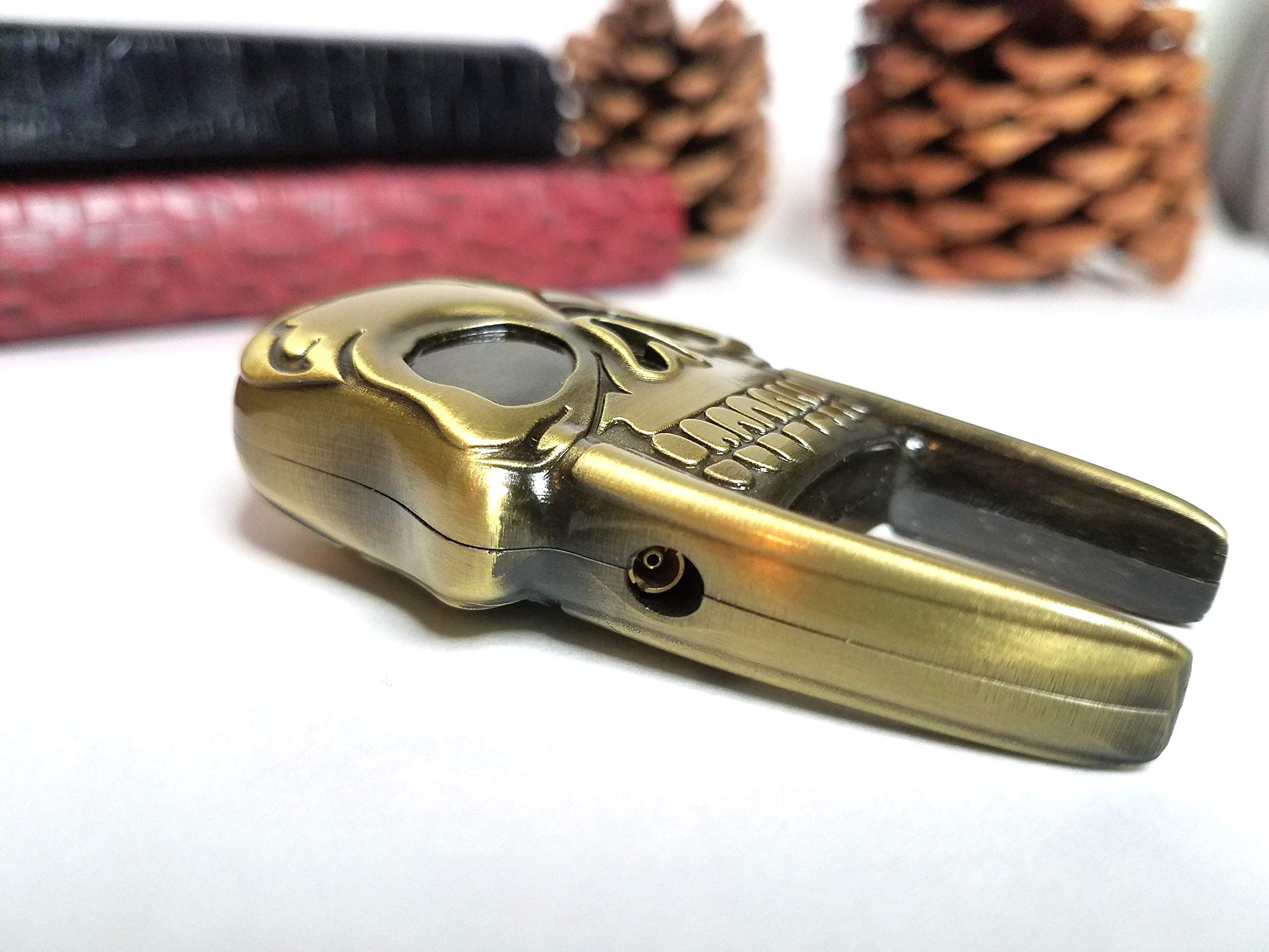 Skull Butane Lighter - Refillable Punk Collectible (Copper) for Parties & Gifts