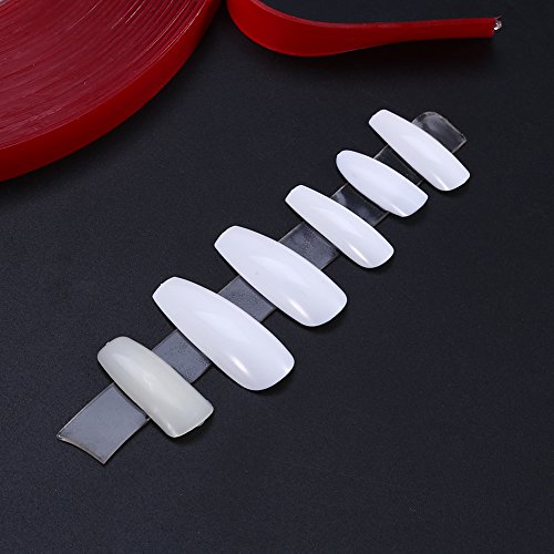 Transparent Red Film Nail Tape - Double-Sided Adhesive for Nail Display & Manicure | Non-Marking, Multipurpose Beauty Tape for Salon & DIY Nail Art | Perfect for Nail Extensions, Swatches & Professional Manicures