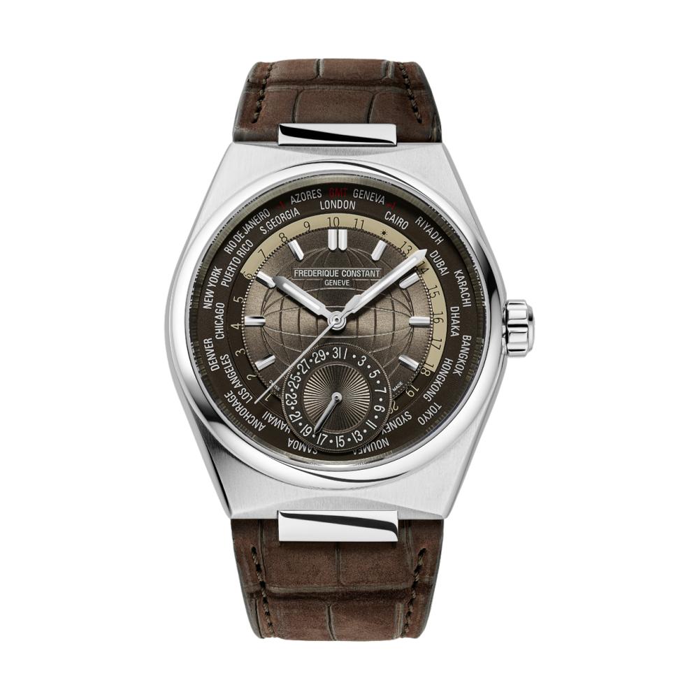 Highlife Worldtimer Automatic Watch 41mm Brown Leather Strap - Luxury Men's Timepiece for Business & Travel