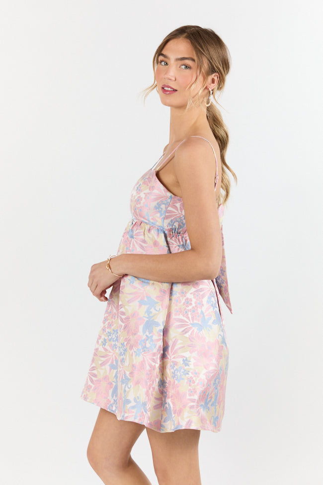 April Showers Multi Jacquard Printed Mini Dress - Floral Summer Dress for Women, Party & Beach Wear, Casual Day Outfit