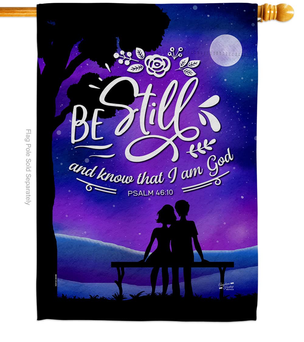 Religious Bible Verse House Flag - Double-Sided Christian Yard Decor for Garden & Home