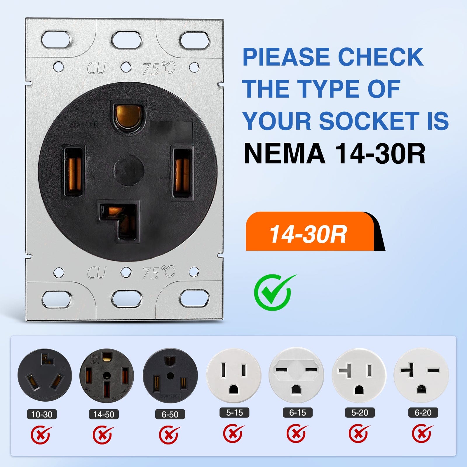 30 Amp 25FT 4 Prong EV Dryer Extension Cord - Heavy Duty NEMA 14-30P to 14-30R Electric Vehicle Charging Cable for Tesla, Chevy Volt & Home Appliances - Perfect for Garage, RV & Outdoor Charging