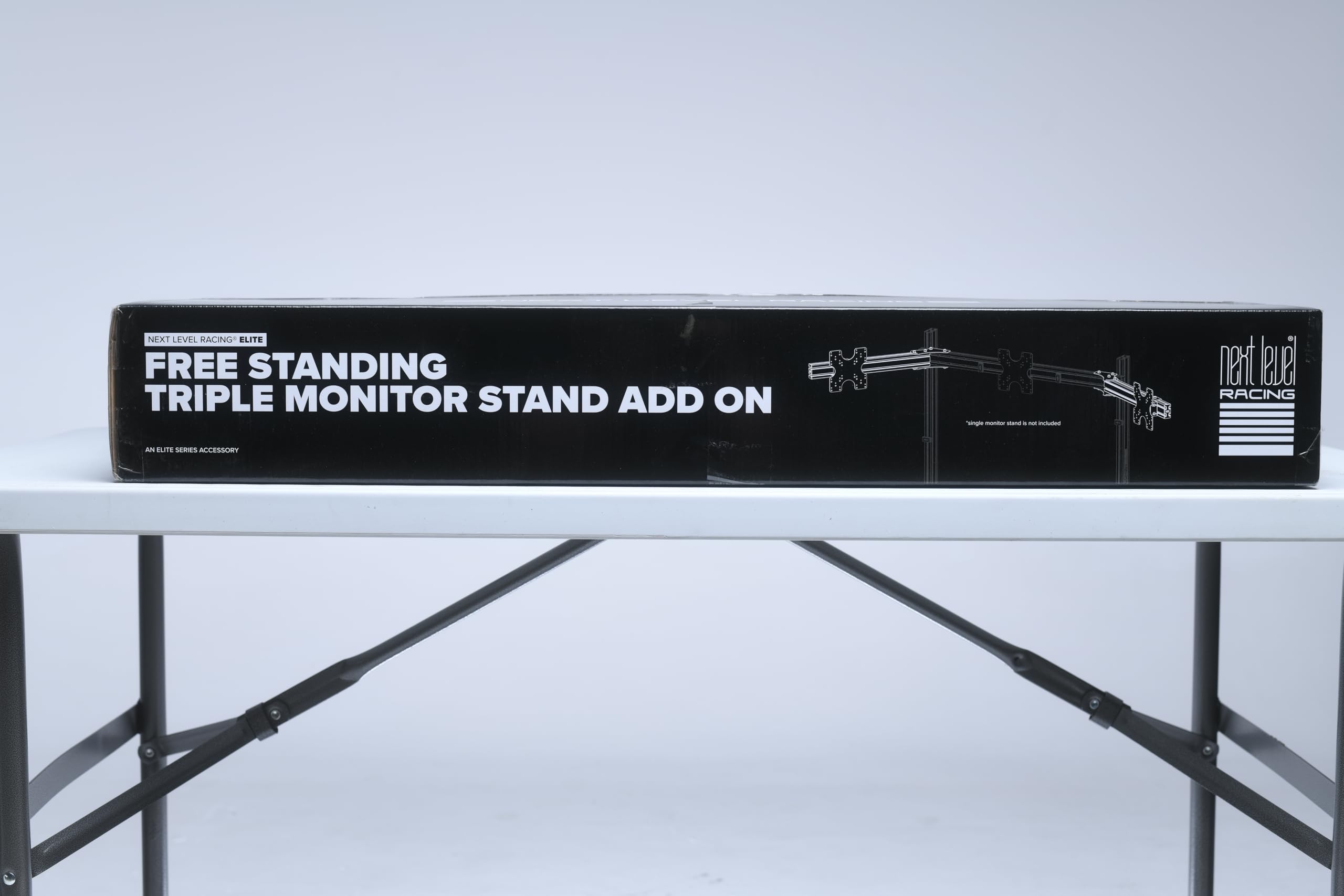 Next Level Racing Elite Freestanding Triple Monitor Stand Add-On Carbon Grey (NLR-E006) for PC Gaming - Heavy Duty Adjustable Monitor Mount for Sim Racing, Flight Simulation & Esports Setup