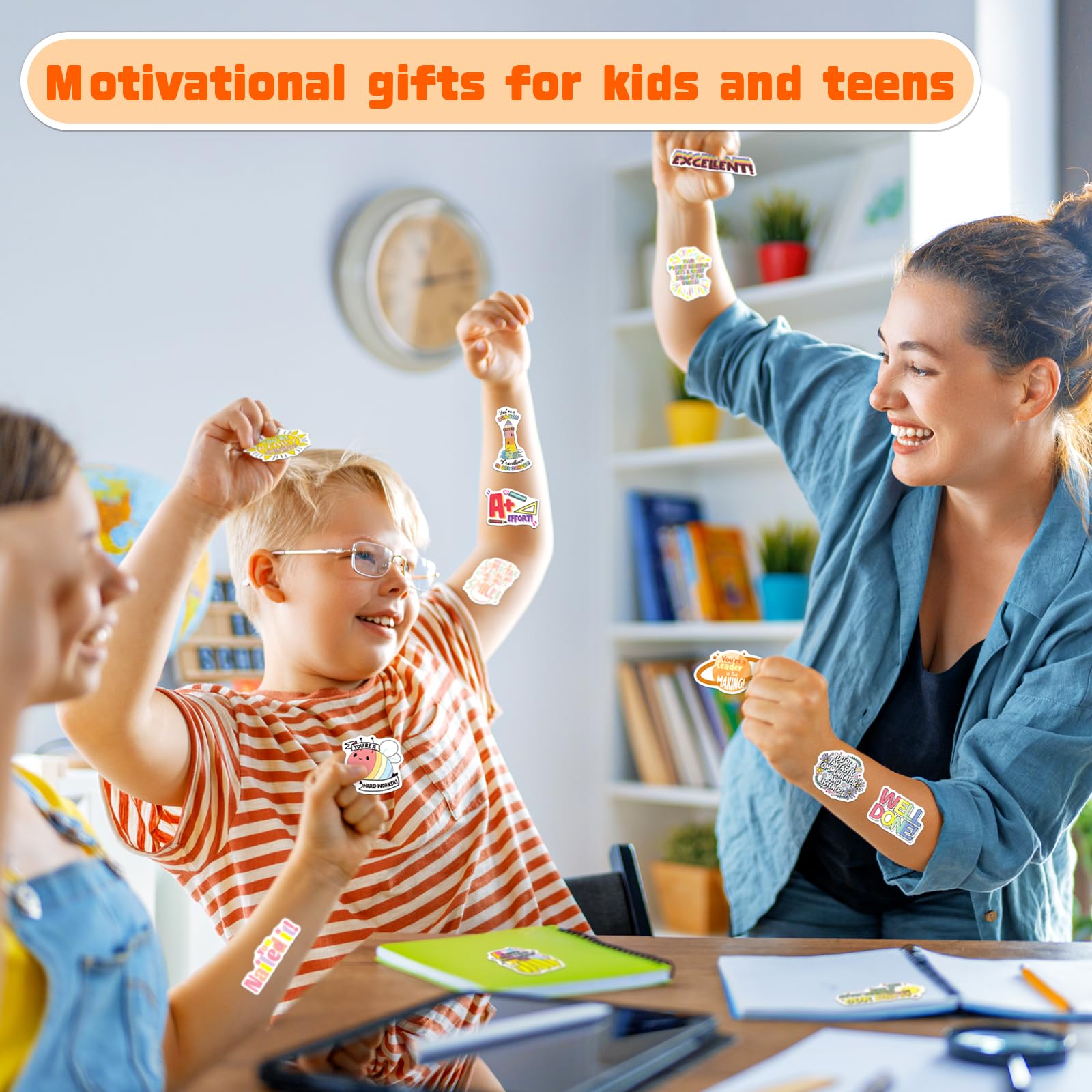 400 PCS Motivational Stickers for Kids & Teens - Positive Affirmation Stickers for Students, Inspirational Achievement Reward Stickers for Classroom, School & Home Use - Perfect for Encouragement, Behavior Charts & Study Motivation