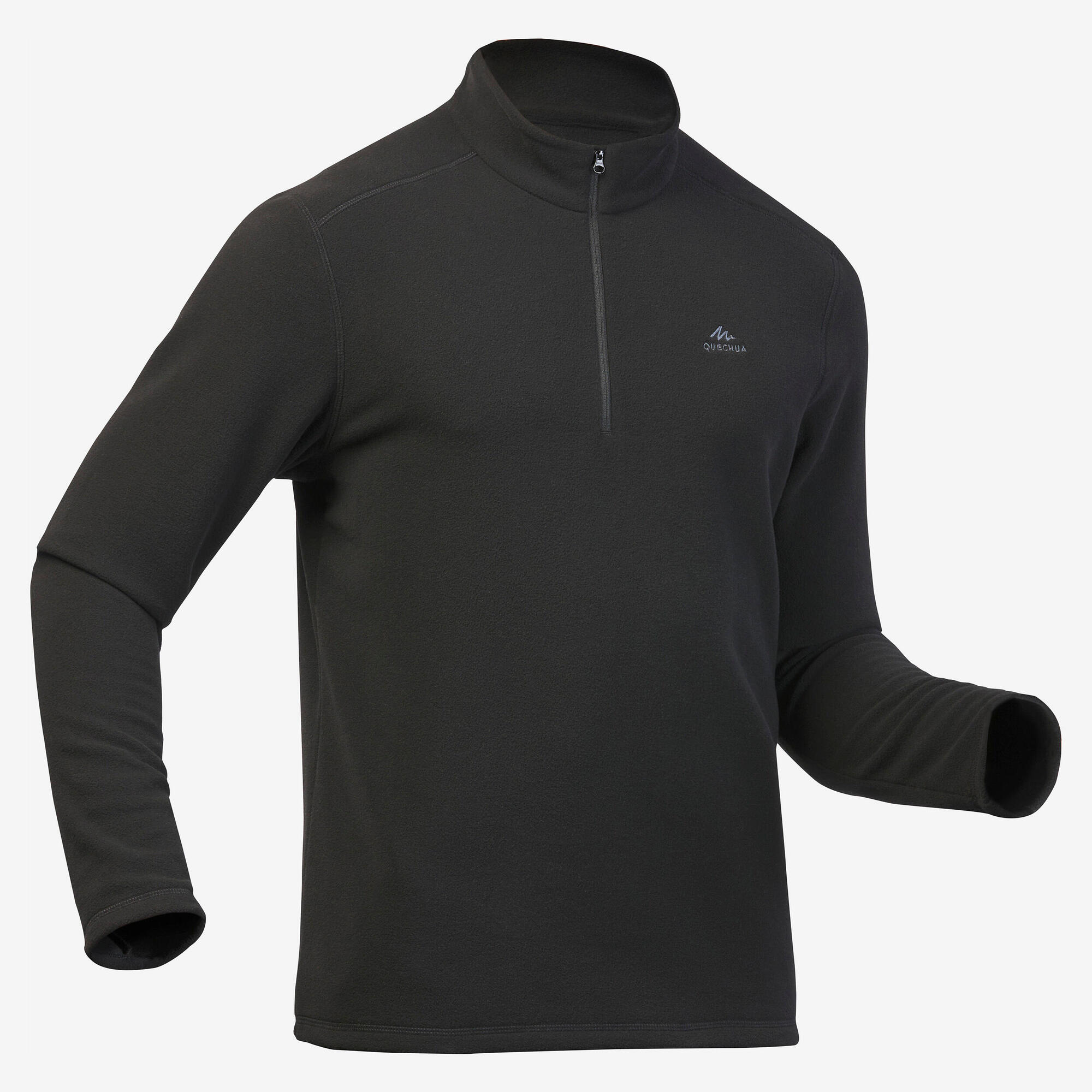 Quechua Men's MH100 Lightweight Hiking Fleece Jacket - Warm & Breathable for Outdoor Adventures, Camping & Trail Running