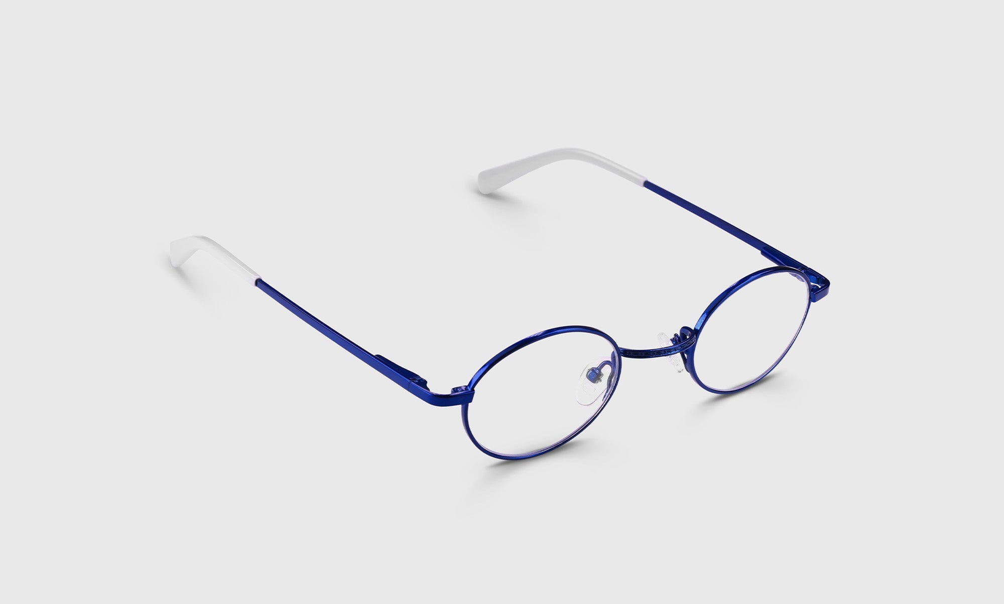 Teddy Color 09 Navy Metal Frame Sunglasses with White Temples - Stylish UV Protection for Outdoor Activities & Driving