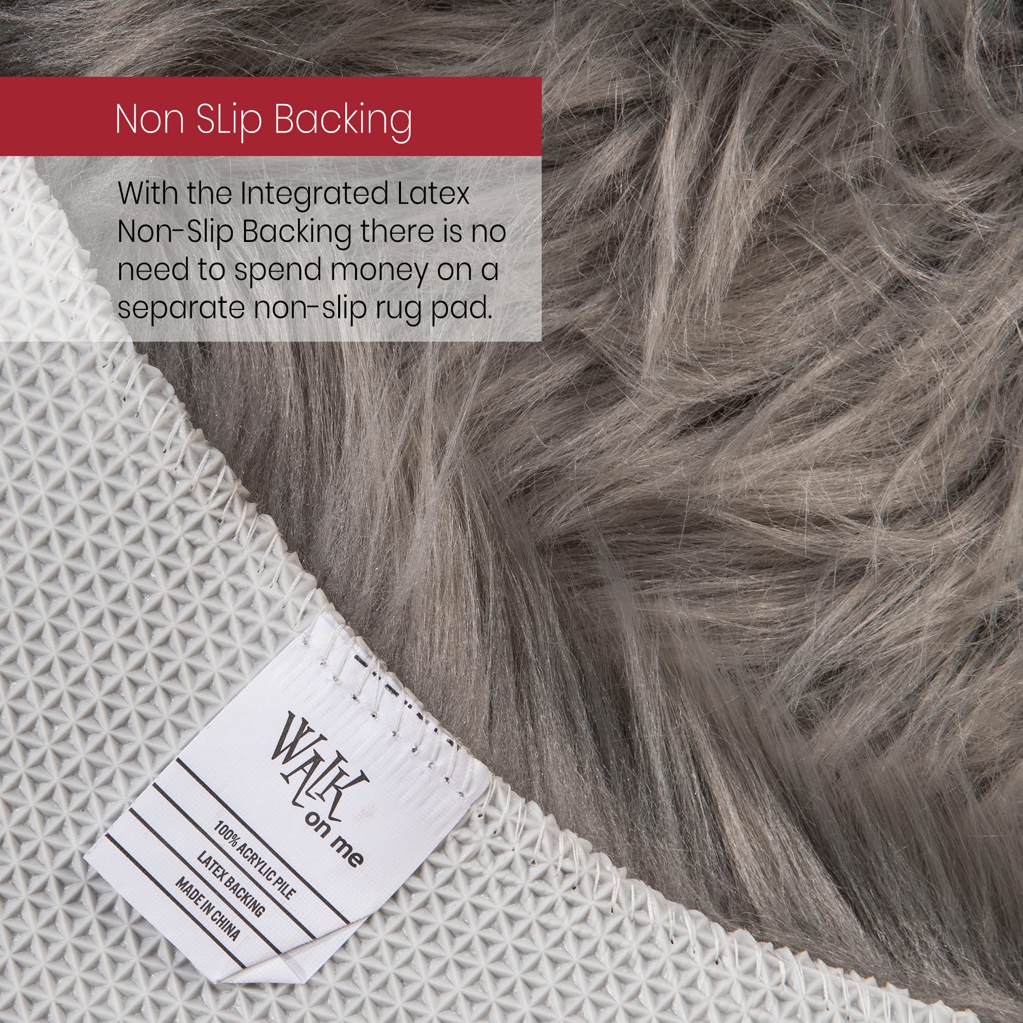 Premium Faux Fur Area Rug - Ultra Soft Shaggy Sheepskin Rug for Living Room, Bedroom, Nursery & Kids Room - Non-Slip Backing & Machine Washable - Home Decor Accent - Gray Rectangle 4x6 Feet - Cozy Floor Mat for Winter, Perfect for Lounging & Play Areas