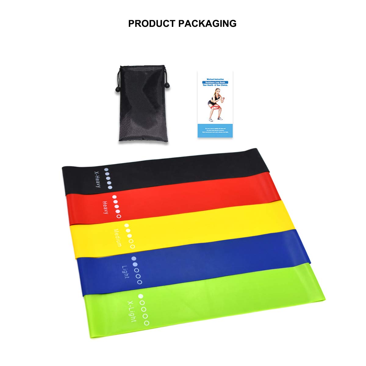 Premium Resistance Loop Bands Set of 3/5 - Heavy Duty Exercise Bands for Women & Men - Leg, Butt, Arm & Shoulder Workout - Natural Latex Gym & Yoga Equipment for Strength Training, Stretching, Physical Therapy & Pilates - Perfect for Home Gym, Outdoor Fitness & Rehabilitation Exercises