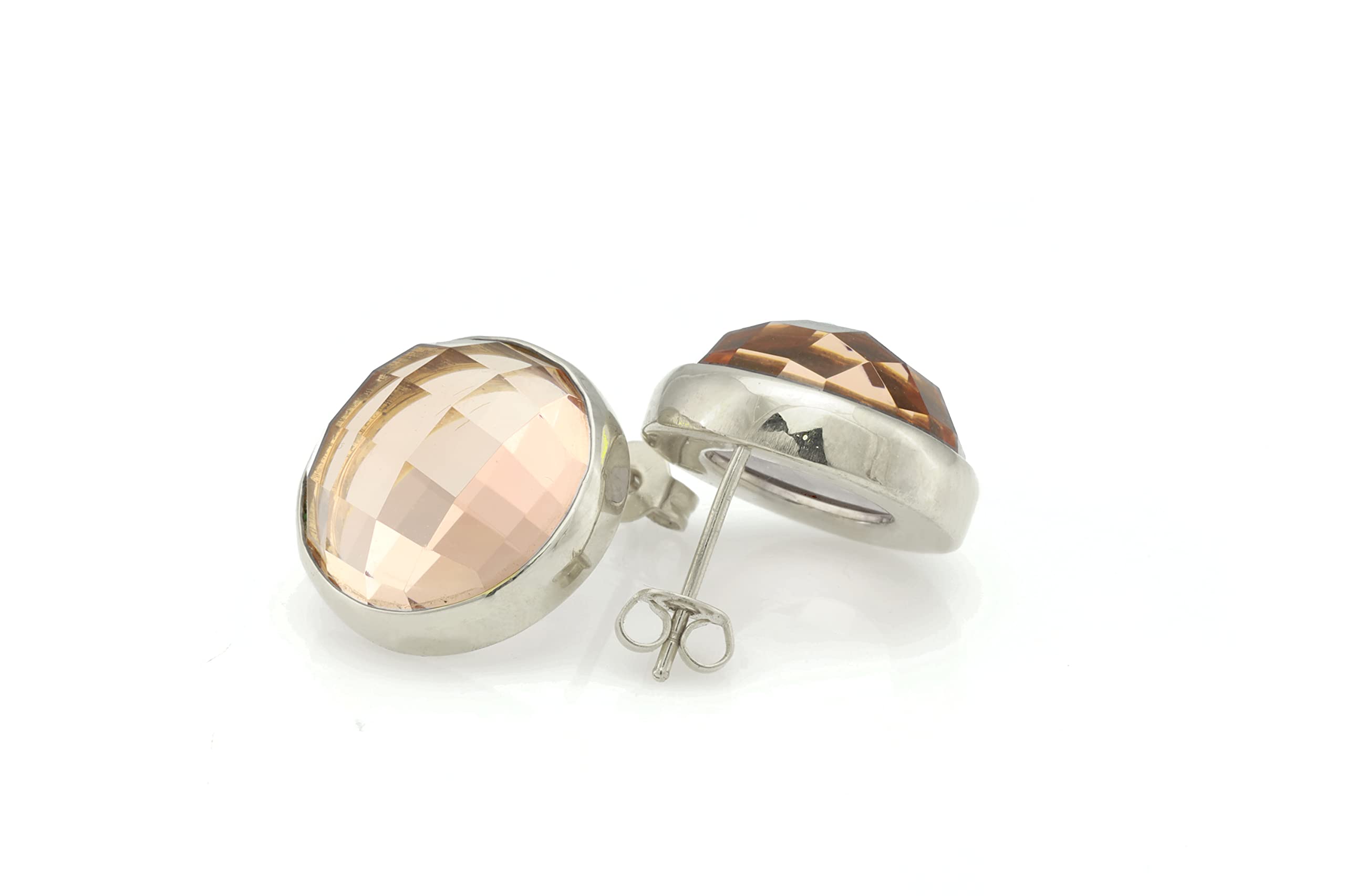 Morganite Gemstone Stud Earrings - December Birthstone Jewelry, Bridal Earrings & Unique Engagement Gifts for Her | Perfect for Weddings, Anniversaries & Special Occasions
