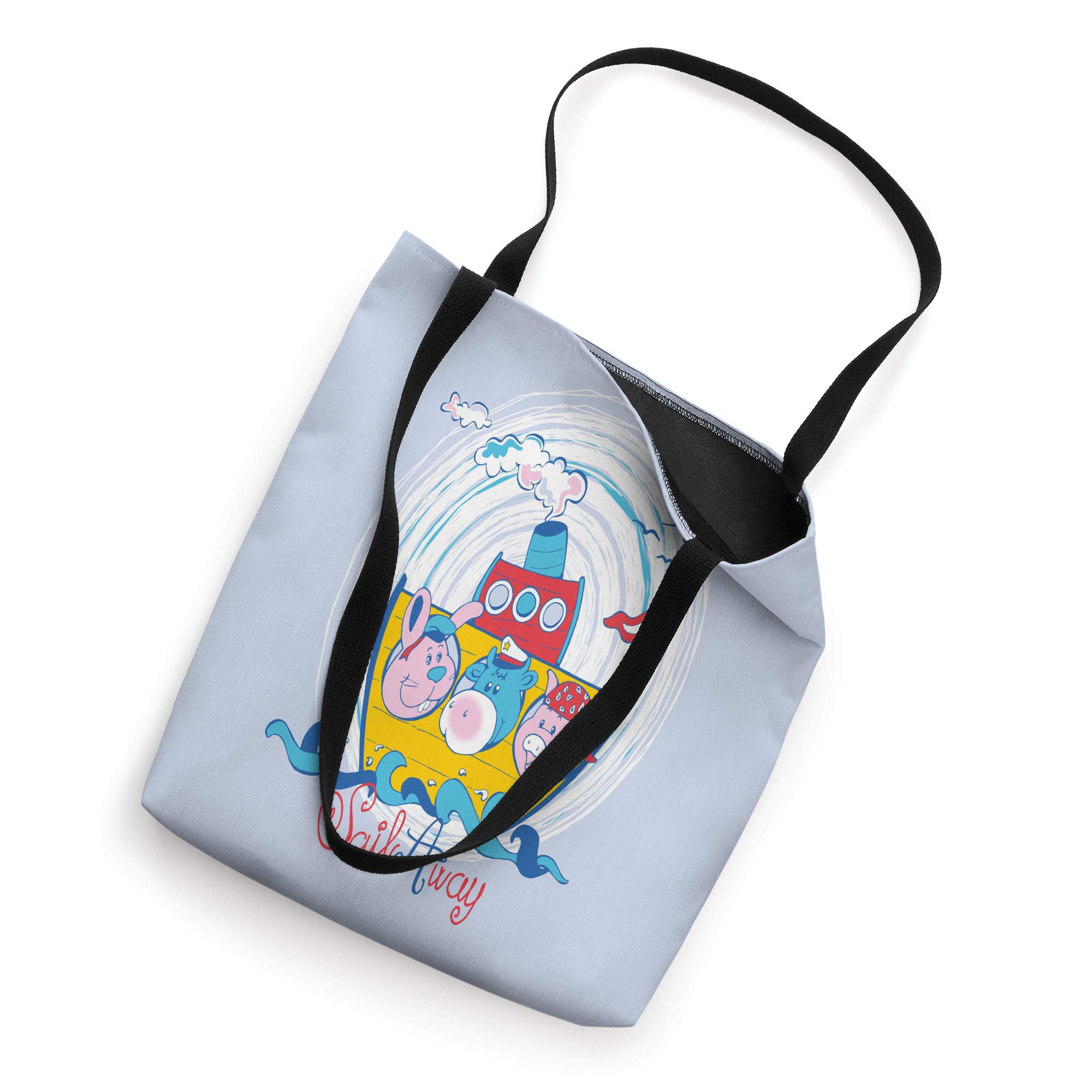 GRAPHIC 365 Sail Away Tote Bag - Premium Canvas Sailor Travel Beach Tote - Perfect for Vacation, Shopping & Beach Outings