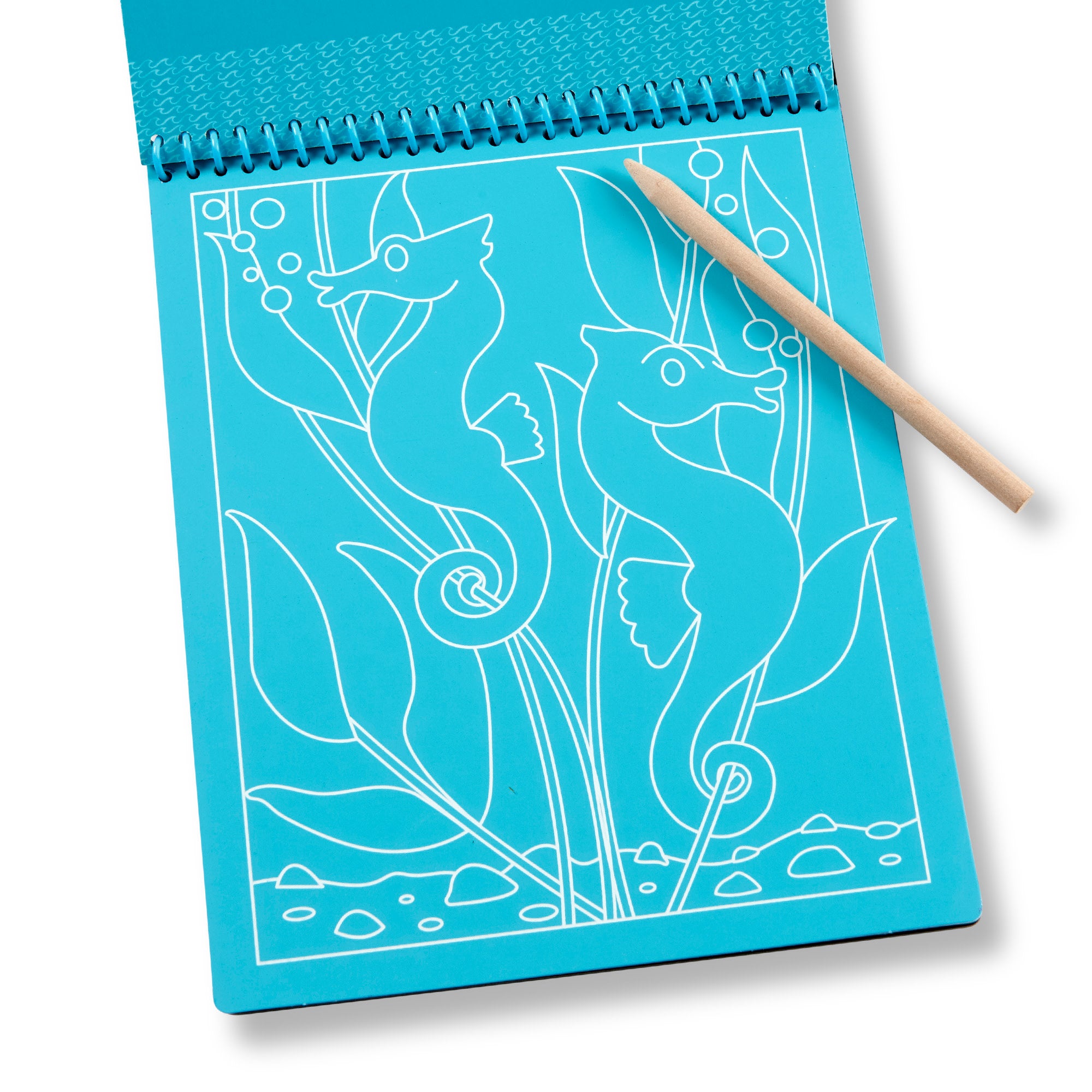 On the Go Scratch Art Color Reveal Pad - Sea Life Design | Travel Activity for Kids | Creative Art Set for Home & Classroom