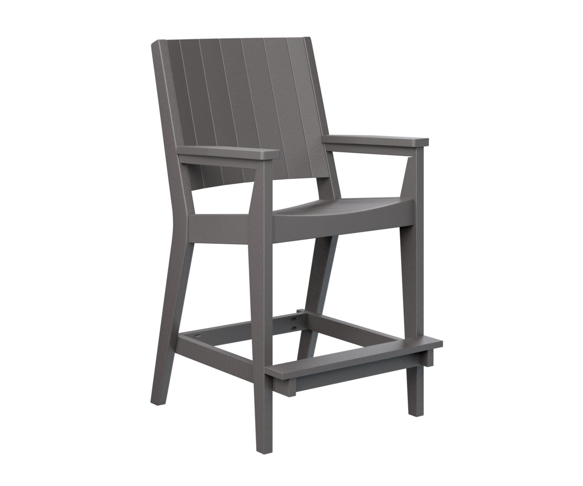 Berlin Gardens Mayhew Chat Bar Chair - Rustic Wooden Bar Stool for Kitchen Island, Pub & Outdoor Patio - Comfortable Counter Height Seating for Home & Commercial Use