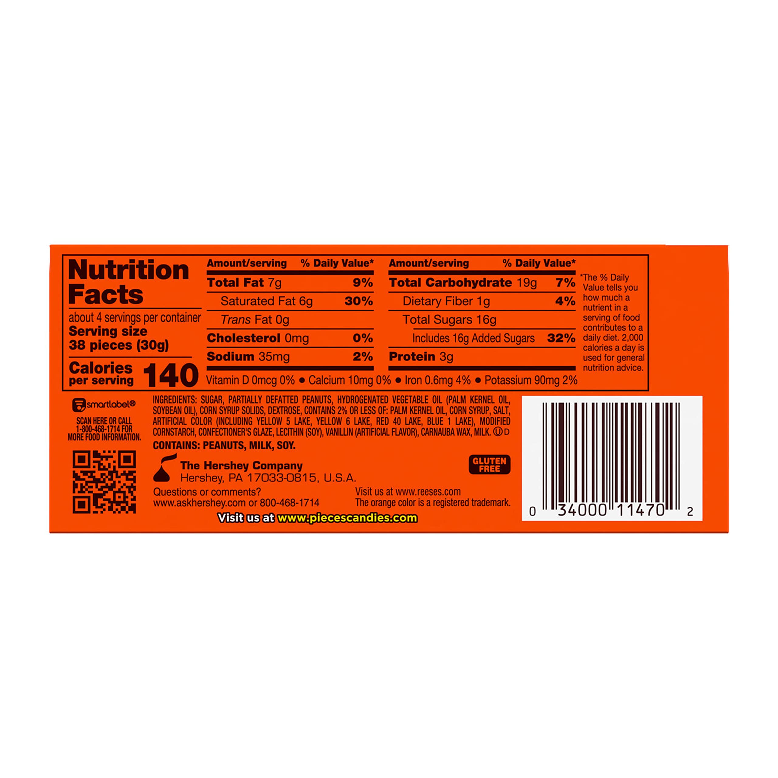 REESE'S PIECES Peanut Butter Candy in Crunchy Shell - 12 Pack (4 oz Each) | Perfect for Halloween Treats, Party Favors & Movie Night Snacks