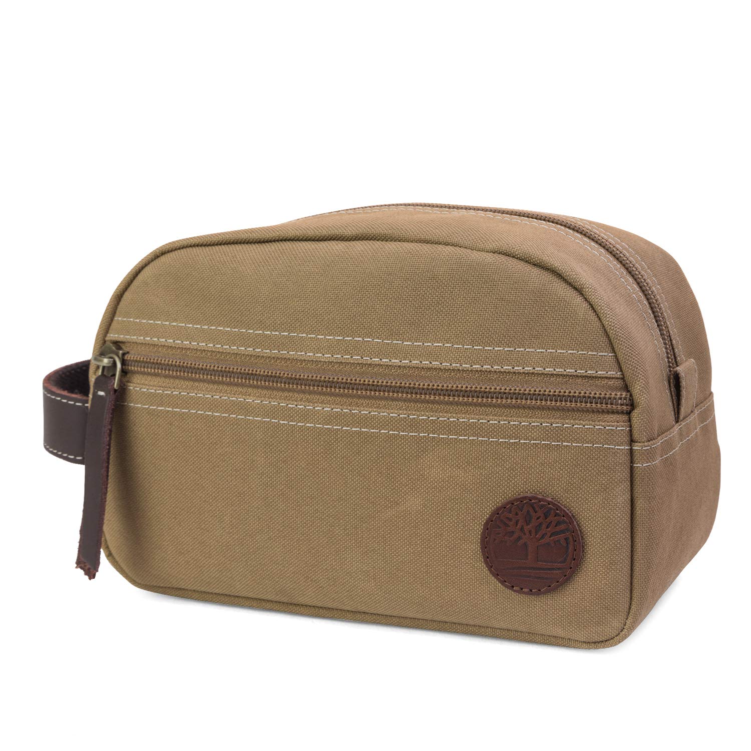 Timberland Men's Canvas Toiletry Bag - Travel Kit Organizer for Toiletries & Grooming Essentials, Khaki, One Size - Perfect for Camping, Business Trips & Weekend Getaways