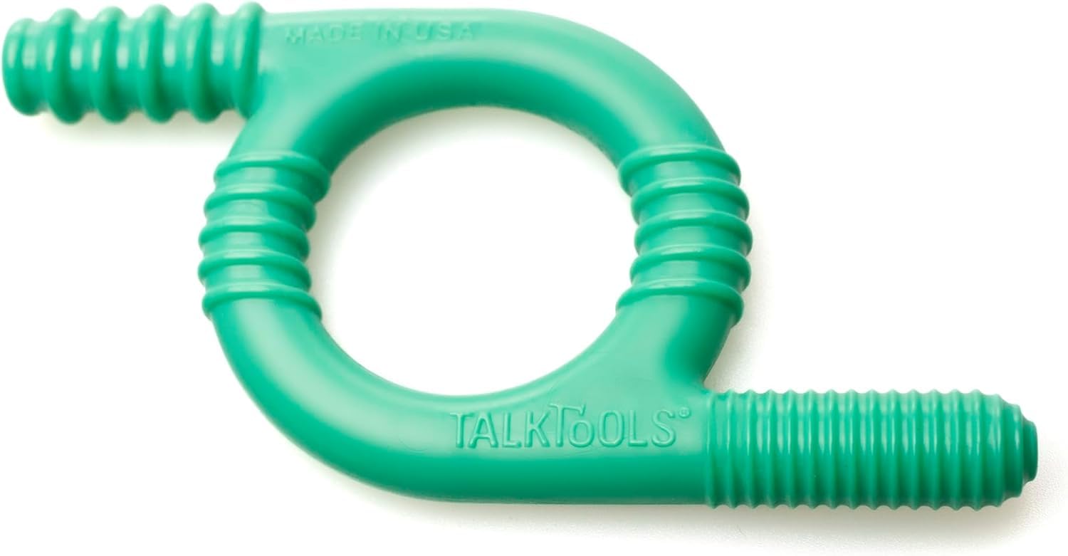 TalkTools Baby Chewy - Green Ridged Oral Motor Sensory Teether for Toddlers & Kids | Chewing, Biting & Speech Therapy Tool | Sensory Biting Aid for Autism & Special Needs | Perfect for Home, School & Therapy Sessions