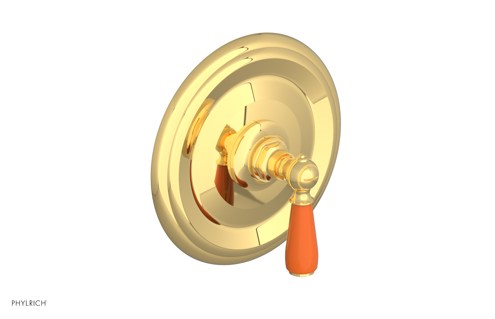 Jamestown Thermostatic Shower Trim Kit - Modern Lever Handle with Orange Accents (Model 4-735) for Bathroom Renovation & Spa-Like Shower Experience