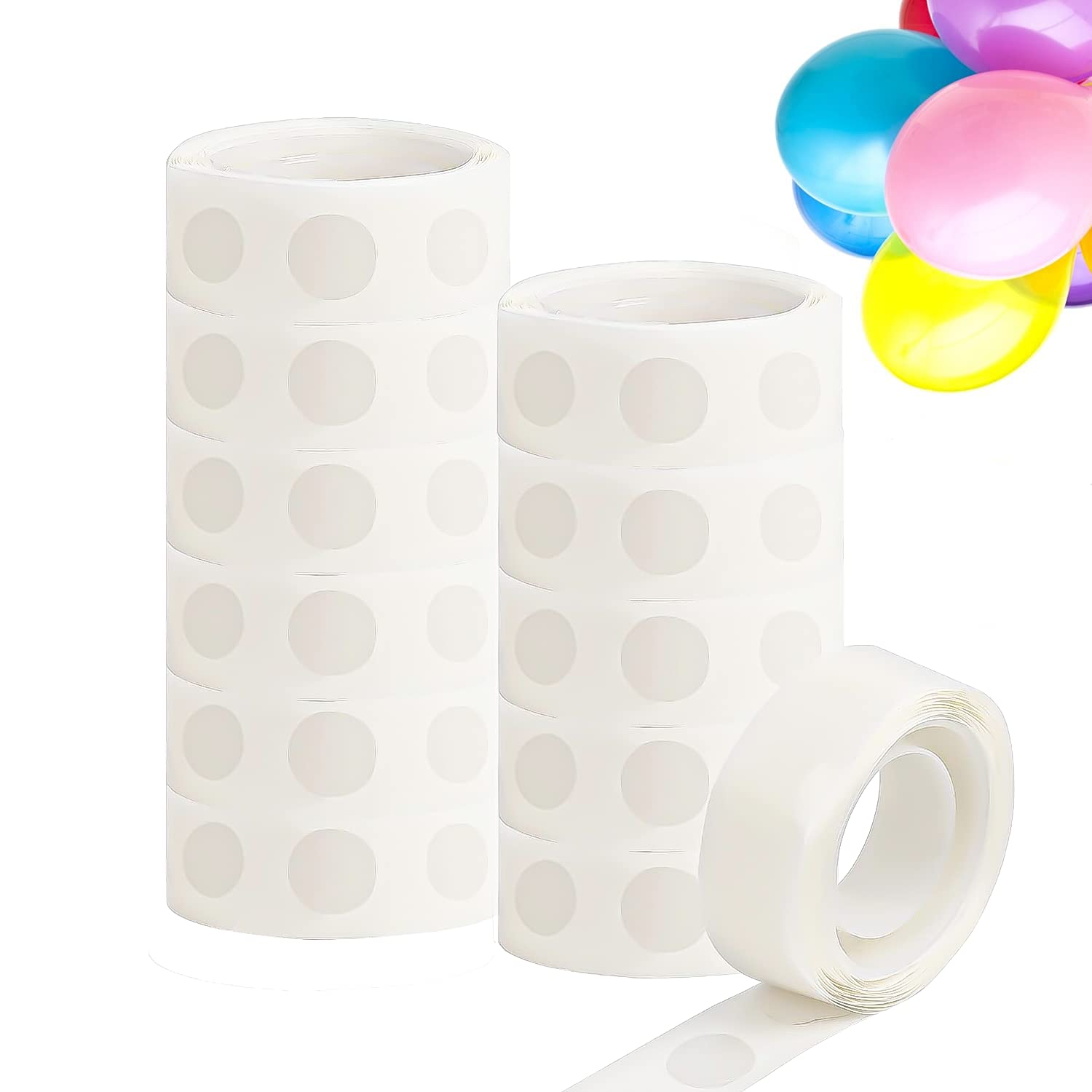 SULOLI 1200 PCS Double Sided Glue Dots Stickers - 10mm Adhesive Dots for Balloons, Crafts, Scrapbooking & Home Decor - Strong Removable Sticky Dots for DIY Projects, Gift Wrapping & Party Decorations